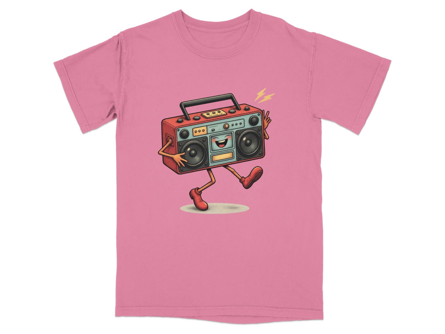 Animated Retro Boombox With Arms and Legs Design T-Shirt - IconVexa
