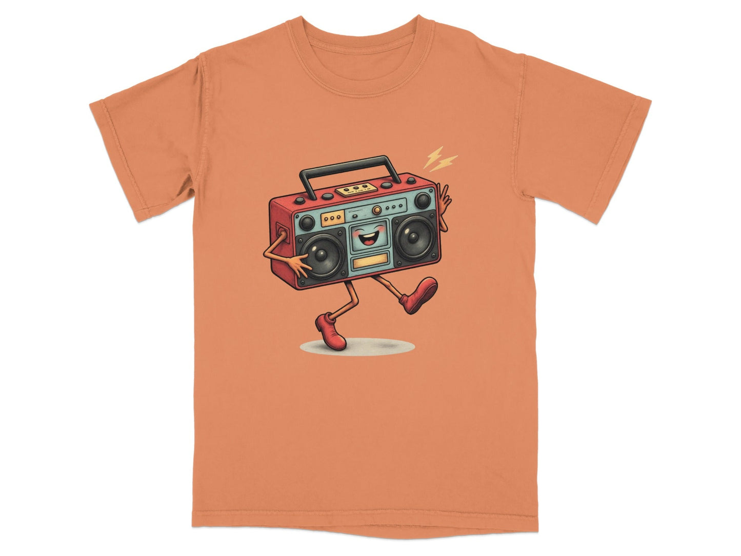 Animated Retro Boombox With Arms and Legs Design T-Shirt - IconVexa