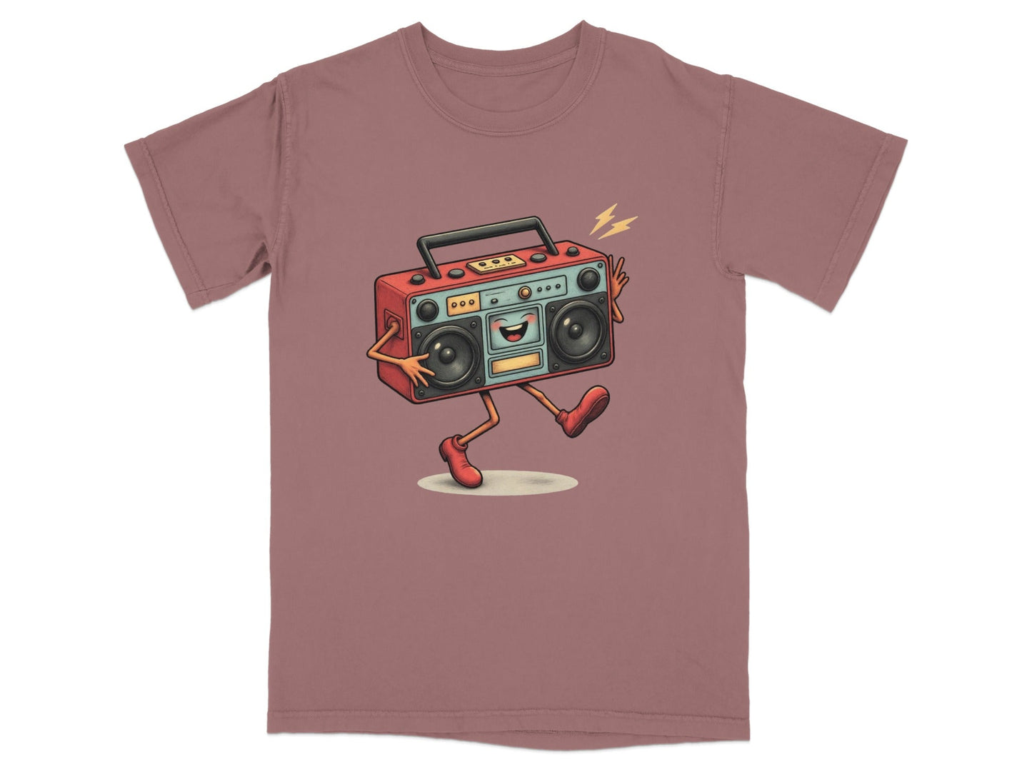 Animated Retro Boombox With Arms and Legs Design T-Shirt - IconVexa