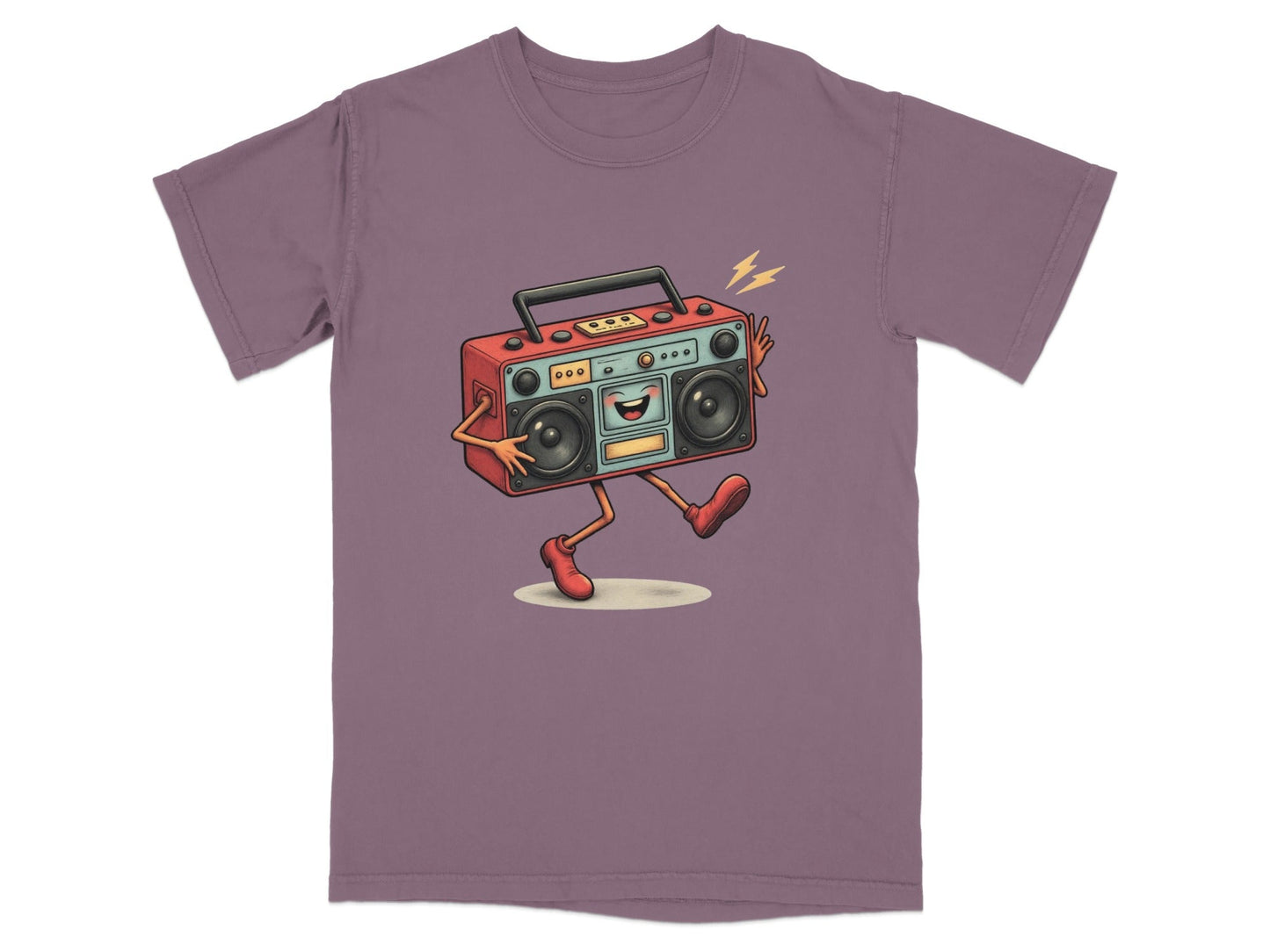 Animated Retro Boombox With Arms and Legs Design T-Shirt - IconVexa