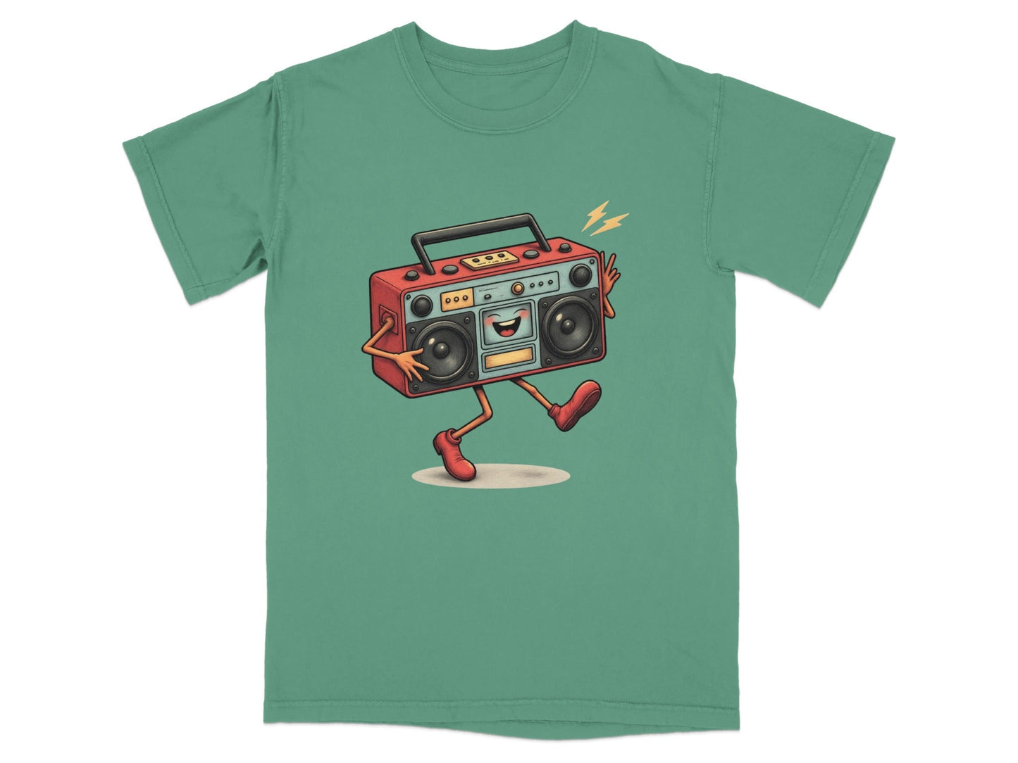 Animated Retro Boombox With Arms and Legs Design T-Shirt - IconVexa