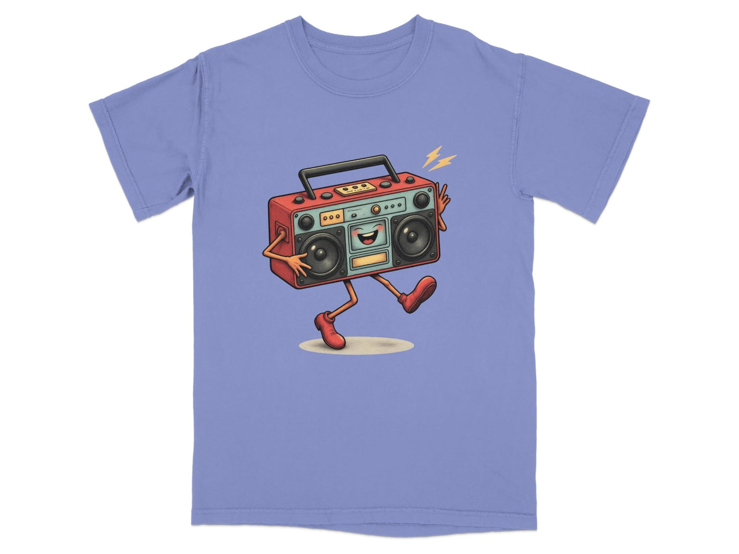 Animated Retro Boombox With Arms and Legs Design T-Shirt - IconVexa