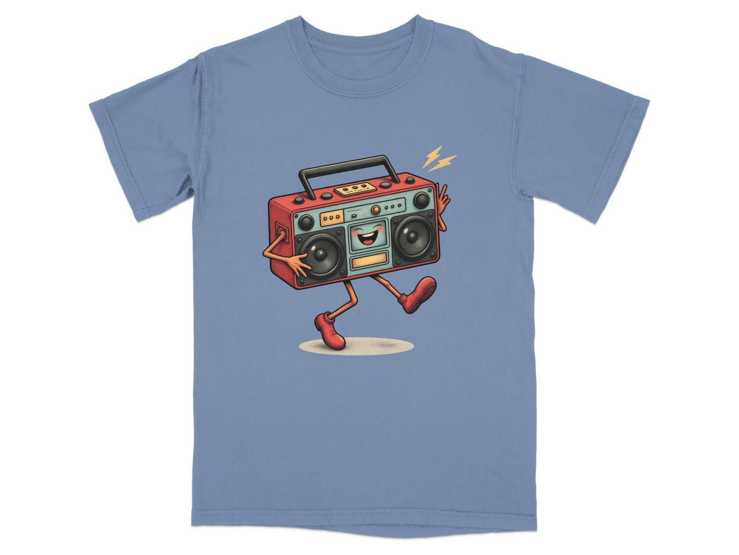 Animated Retro Boombox With Arms and Legs Design T-Shirt - IconVexa