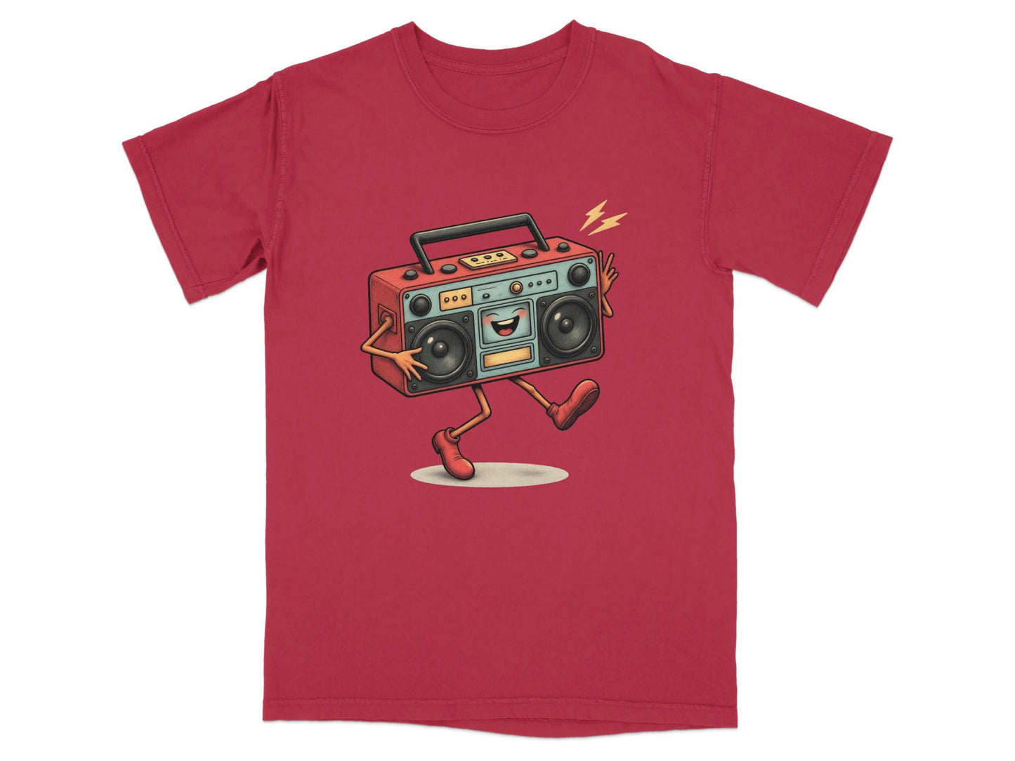 Animated Retro Boombox With Arms and Legs Design T-Shirt - IconVexa