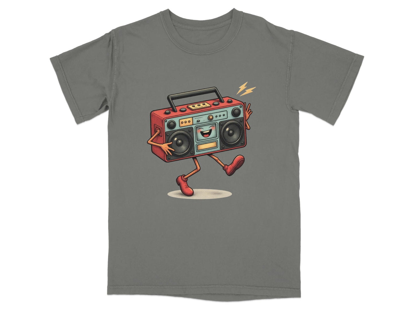 Animated Retro Boombox With Arms and Legs Design T-Shirt - IconVexa