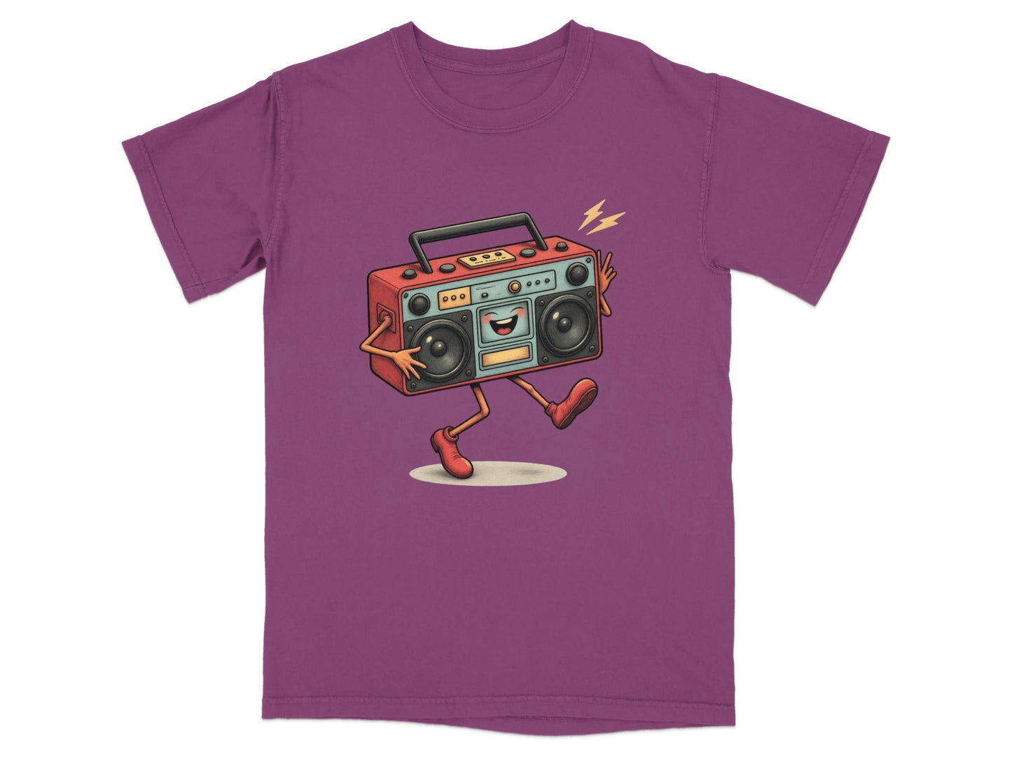 Animated Retro Boombox With Arms and Legs Design T-Shirt - IconVexa
