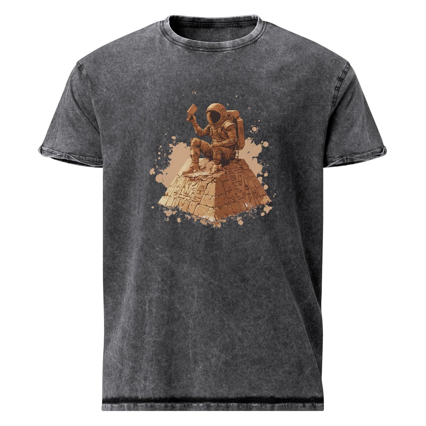 Astronaut on Pyramid T-Shirt | Sci - Fi Ancient Alien Tee | Retro Space Graphic Shirt - IconVexa
