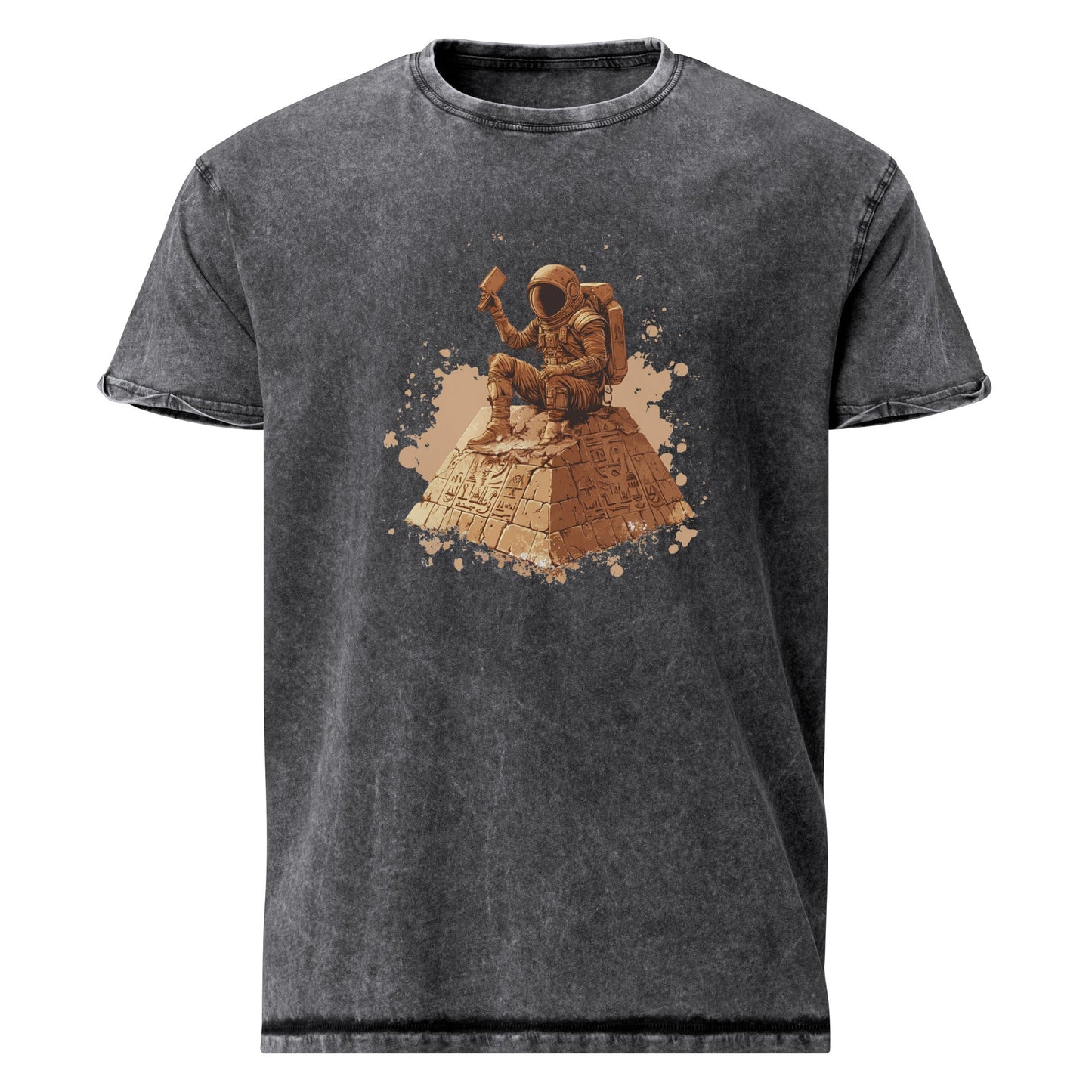 Astronaut on Pyramid T-Shirt | Sci - Fi Ancient Alien Tee | Retro Space Graphic Shirt - IconVexa