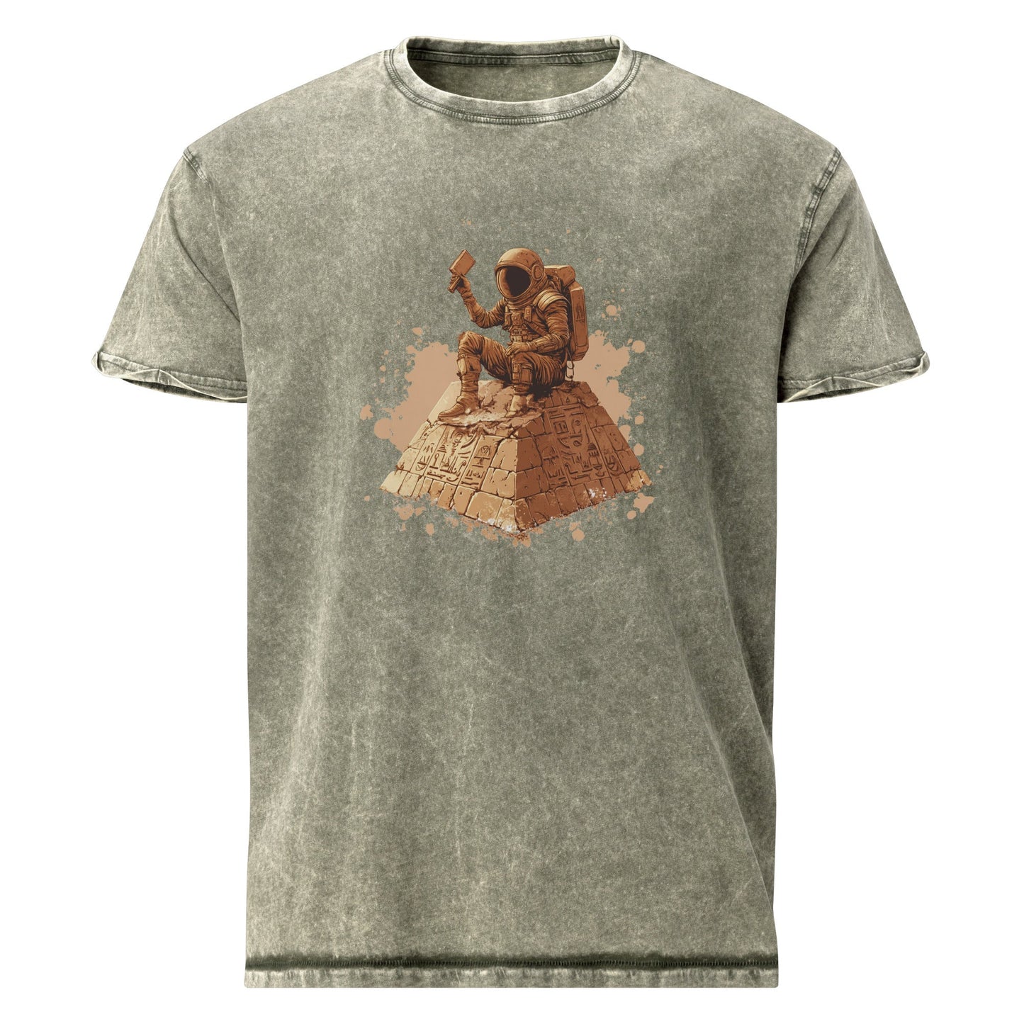 Astronaut on Pyramid T-Shirt | Sci - Fi Ancient Alien Tee | Retro Space Graphic Shirt - IconVexa