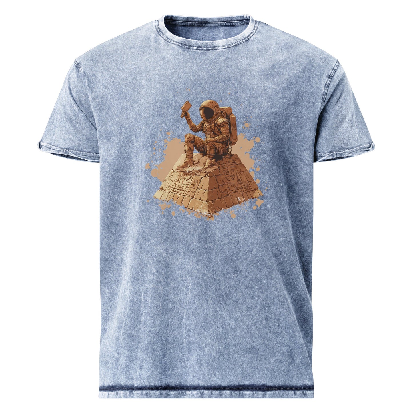 Astronaut on Pyramid T-Shirt | Sci - Fi Ancient Alien Tee | Retro Space Graphic Shirt - IconVexa