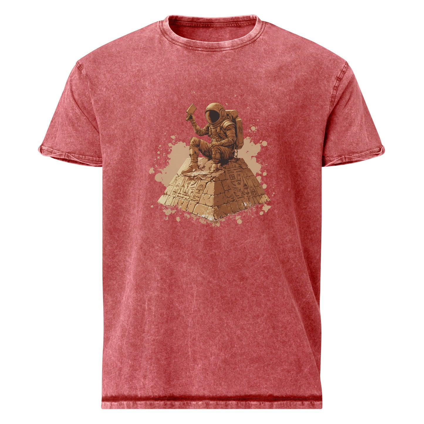 Astronaut on Pyramid T-Shirt | Sci - Fi Ancient Alien Tee | Retro Space Graphic Shirt - IconVexa