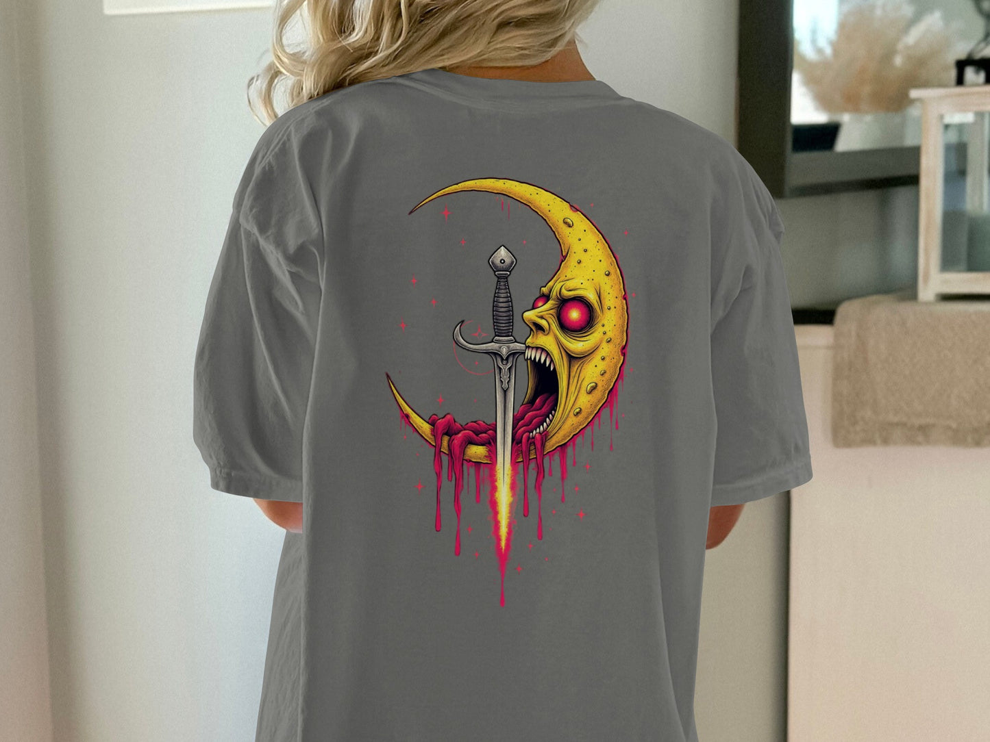 Dripping Moon with Sword Graphic T-Shirt product