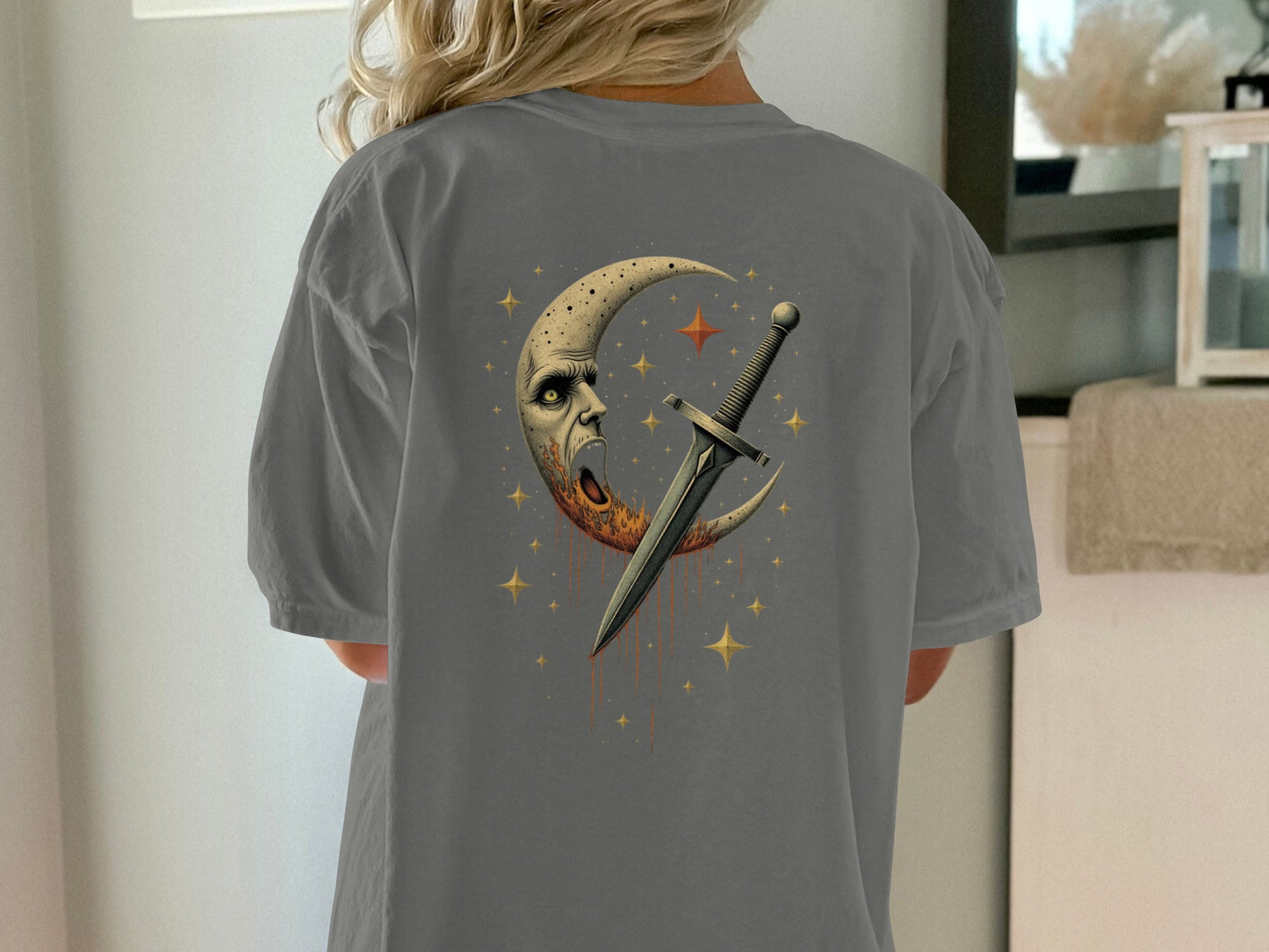 Moon Face with Dagger Graphic Shirt product type