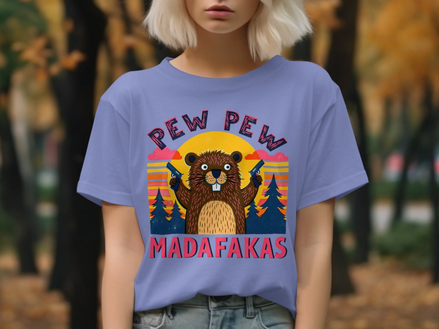 Beaver T-Shirt, Funny Animal Tee, Pew Pew Shirt, Offensive Shirt, Humor Tee, Graphic Tee, Novelty Shirt, Meme Shirt, Viral T-Shirt - IconVexa