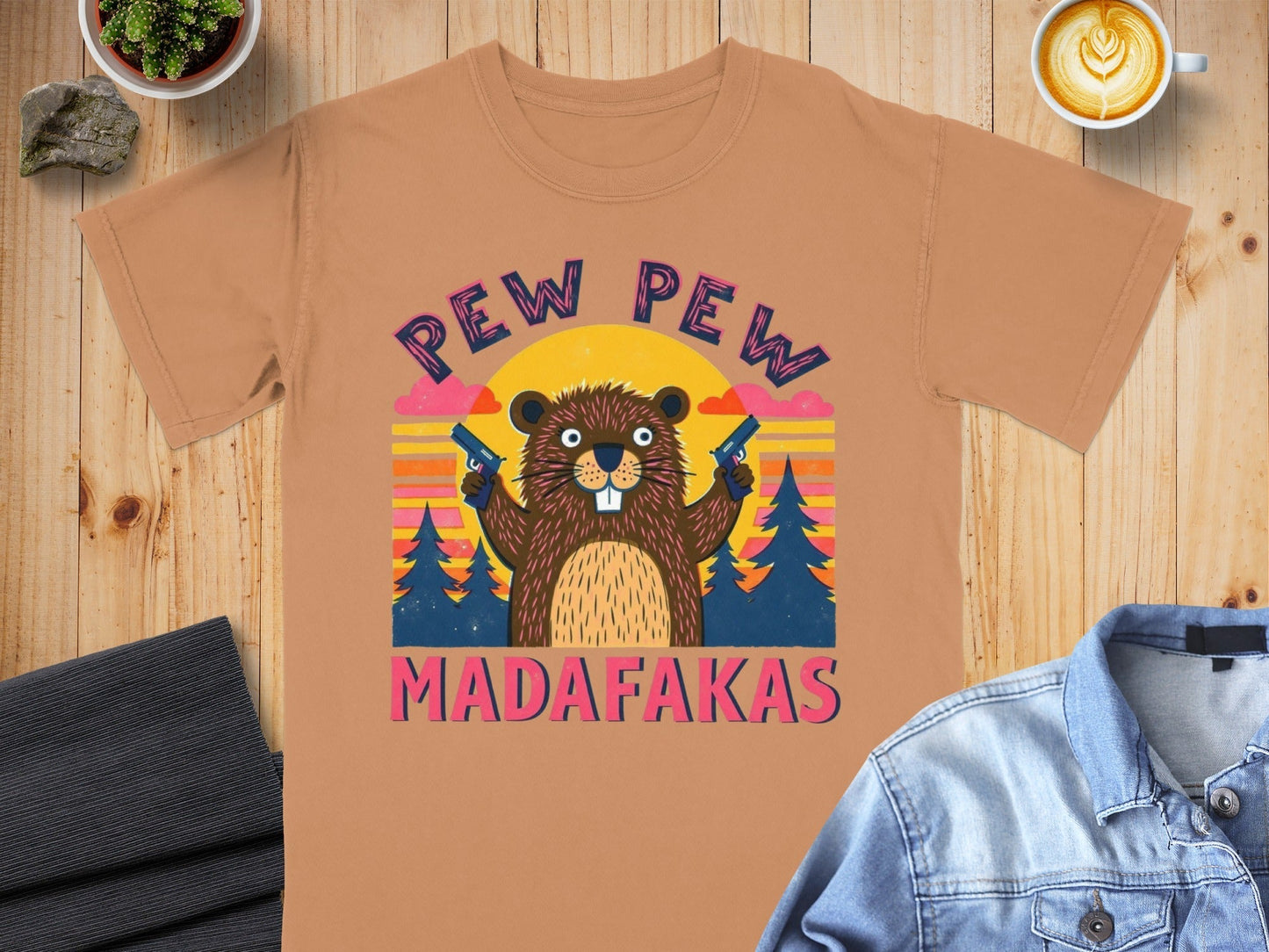 Beaver T-Shirt, Funny Animal Tee, Pew Pew Shirt, Offensive Shirt, Humor Tee, Graphic Tee, Novelty Shirt, Meme Shirt, Viral T-Shirt - IconVexa