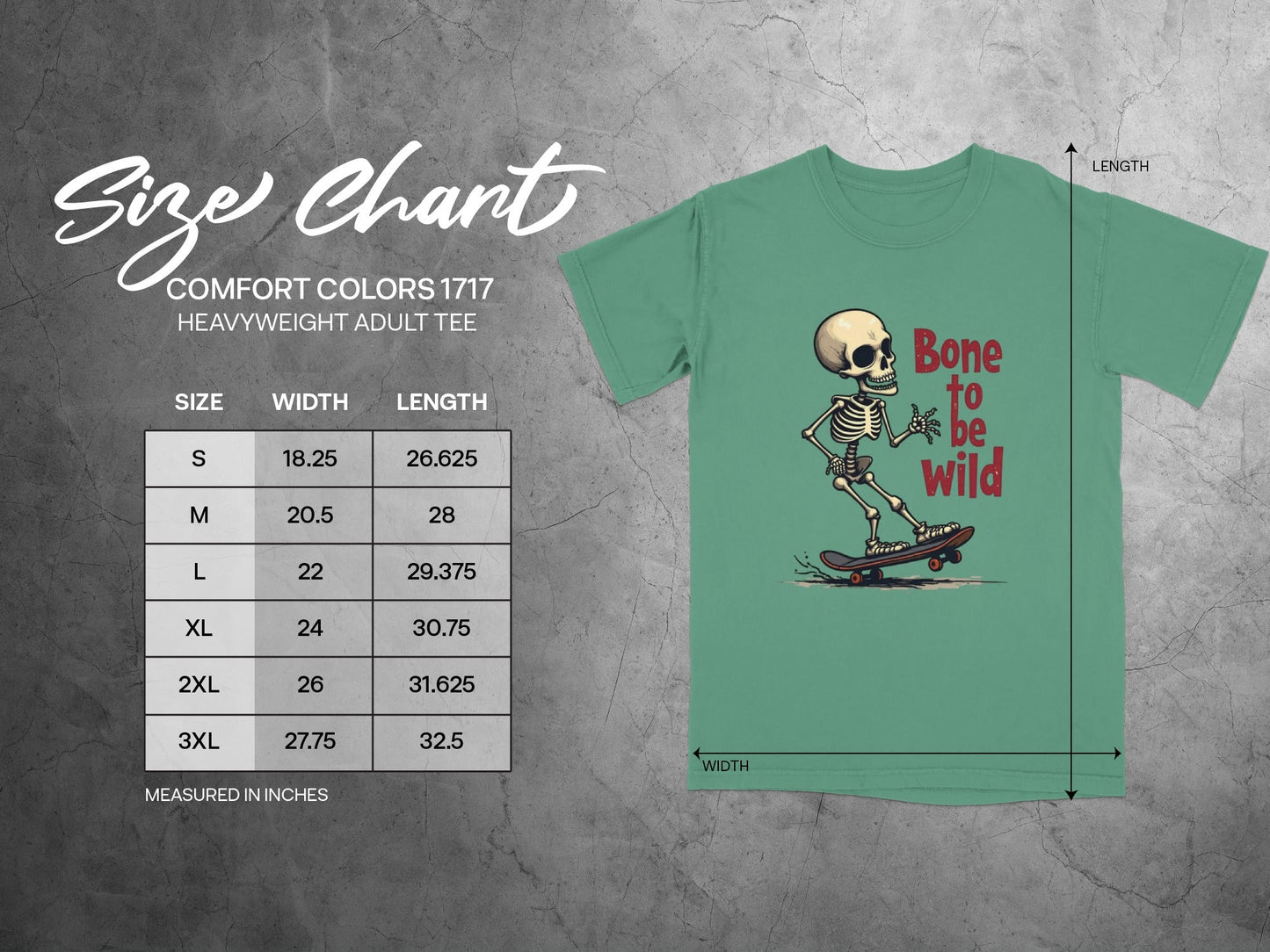 Bone To Be Wild Skateboard Skeleton Graphic Art T-Shirt - IconVexa