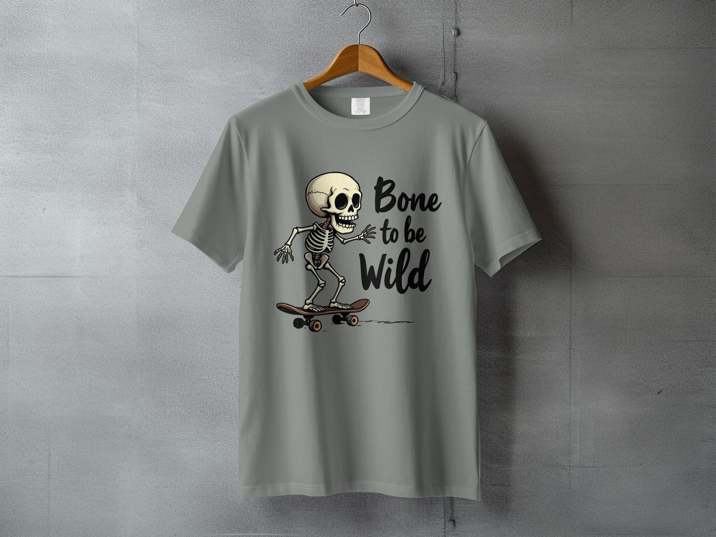 Bone To Be Wild Skeleton Graphic Novelty Design T-Shirt - IconVexa