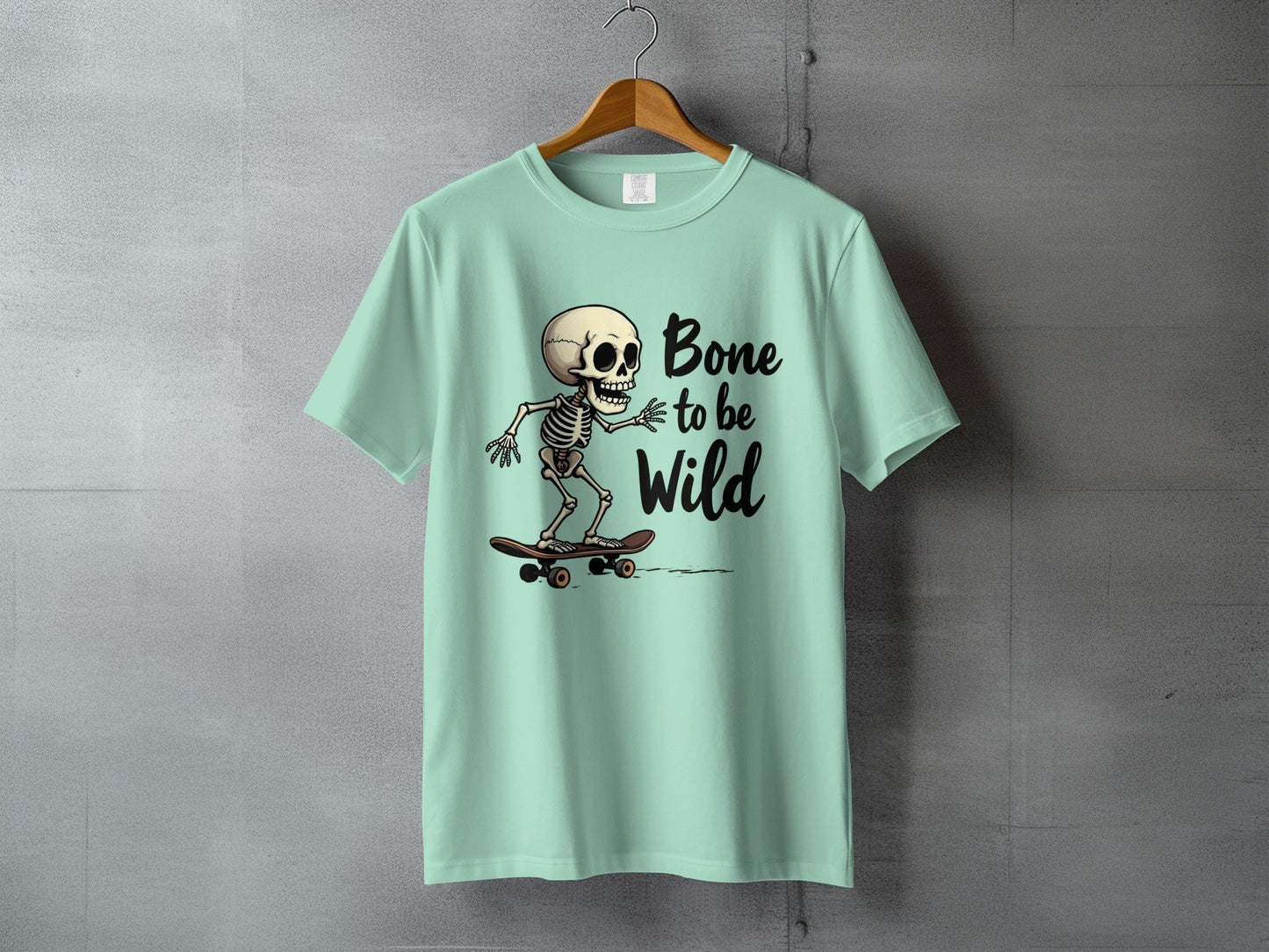 Bone To Be Wild Skeleton Graphic Novelty Design T-Shirt - IconVexa