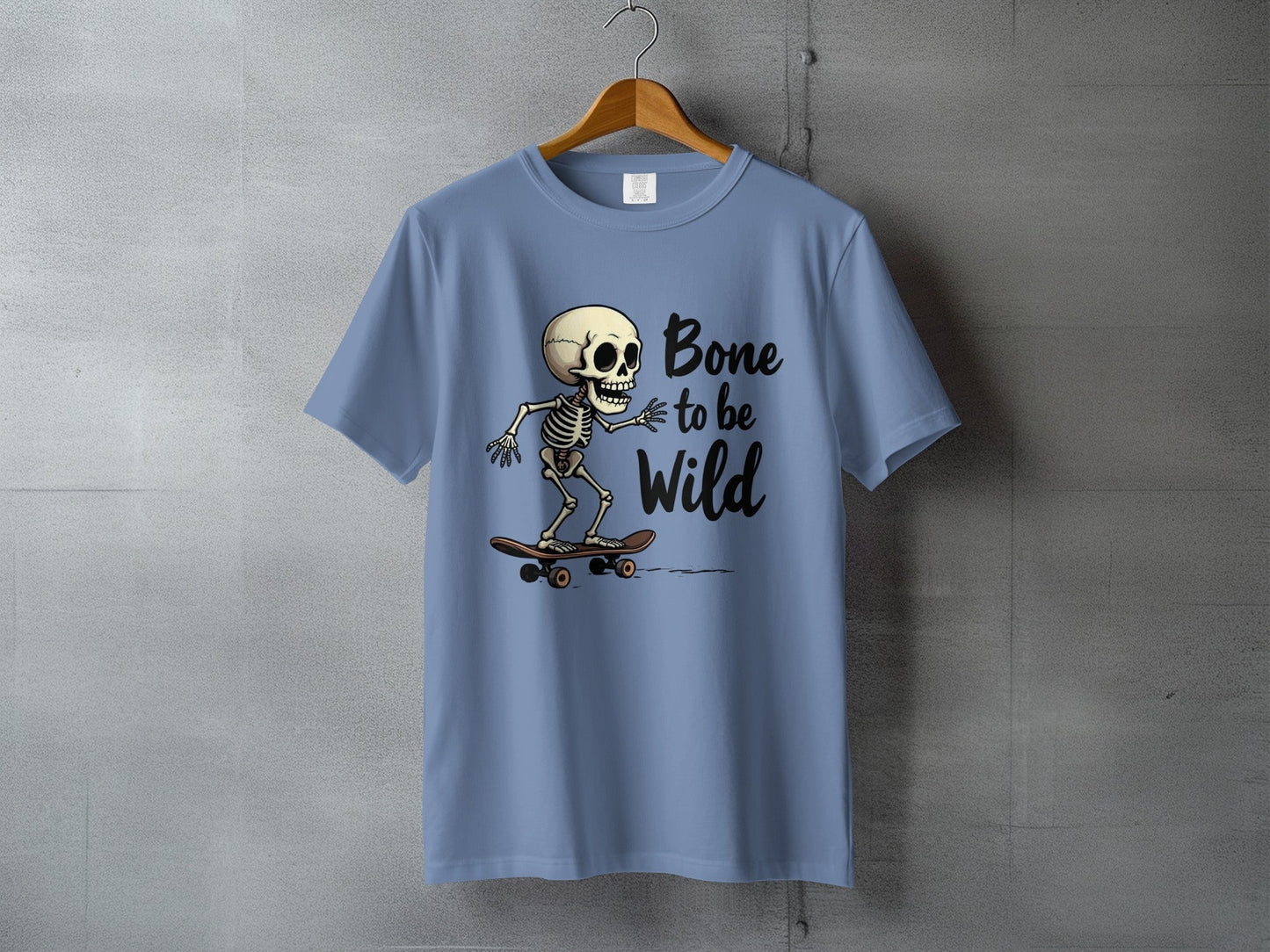 Bone To Be Wild Skeleton Graphic Novelty Design T-Shirt - IconVexa