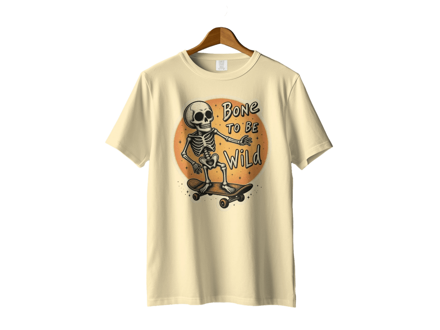 Bone To Be Wild Skeleton Skateboarding Graphic Art T-Shirt - IconVexa