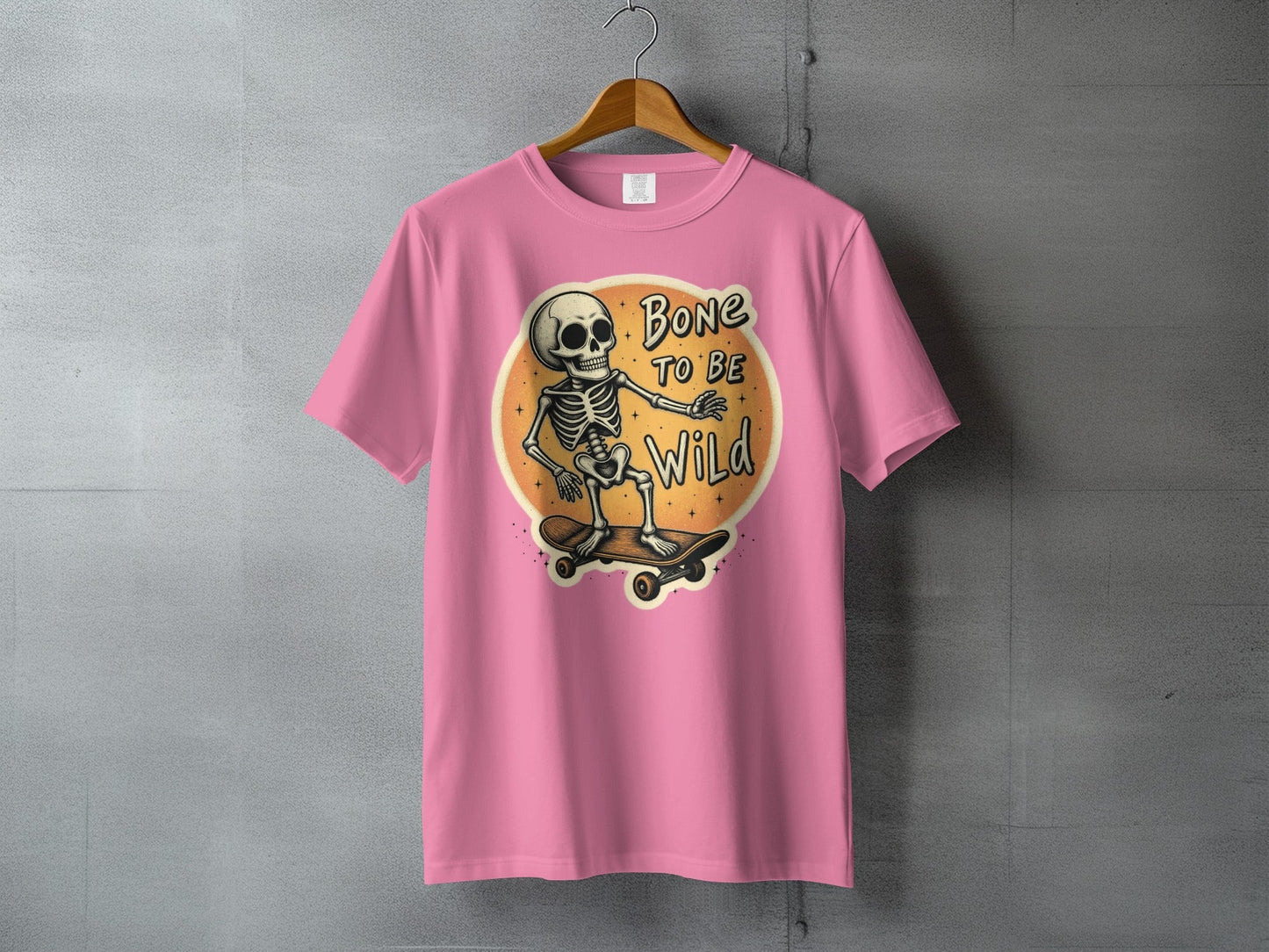 Bone To Be Wild Skeleton Skateboarding Graphic Art T-Shirt - IconVexa