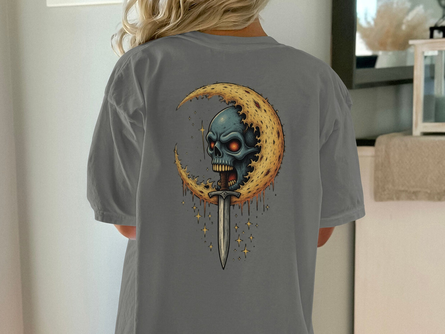 Moon Skull Graphic Design T-Shirt product type