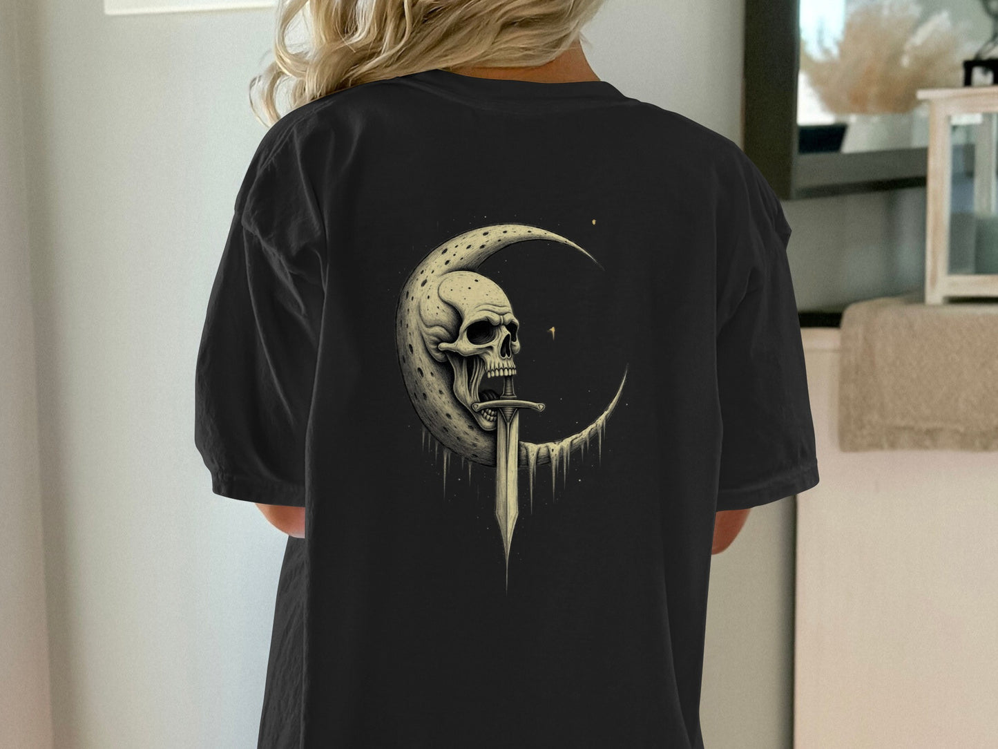 Skull and Crescent Moon Graphic Tee product type