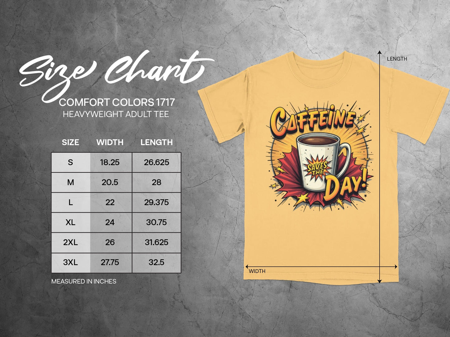 Caffeine Saves The Day! Graphic Novel Style Design T-Shirt - IconVexa