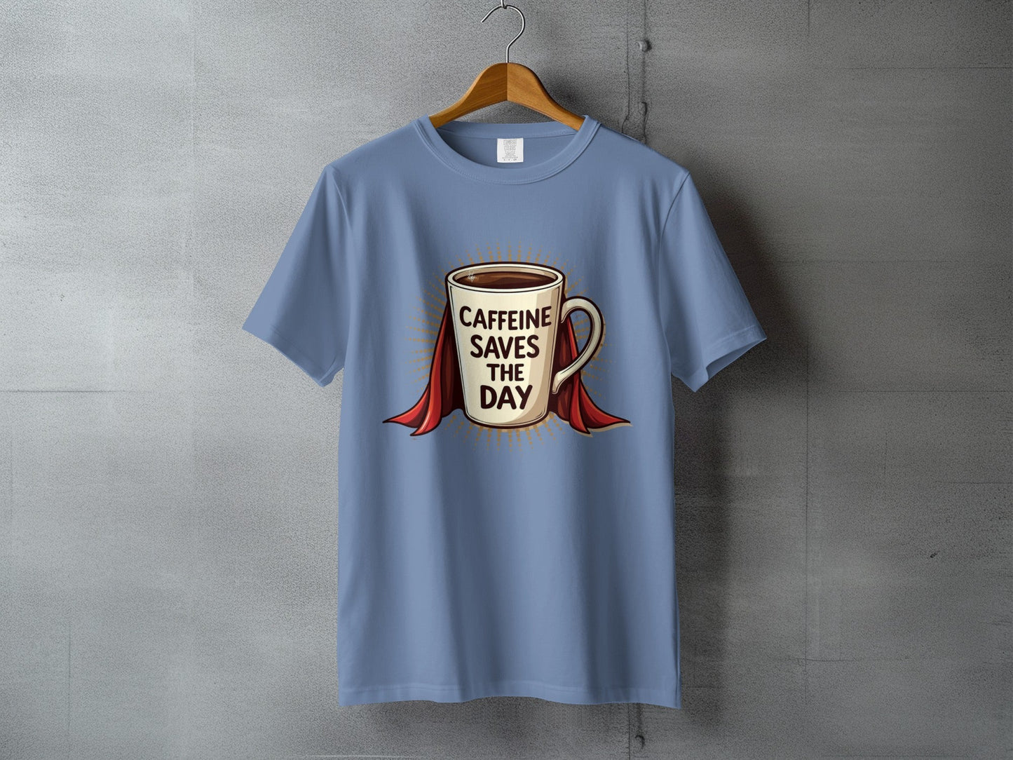 Caffeine Saves The Day Graphic Novelty Tee Top T-Shirt - IconVexa