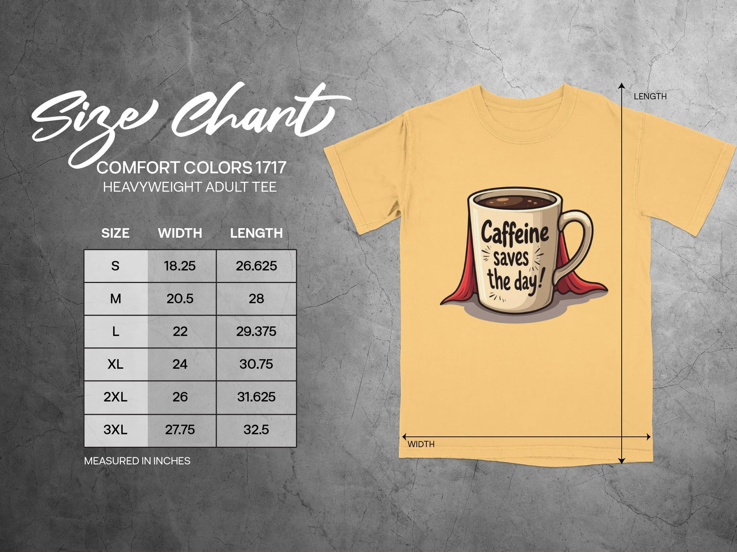Caffeine Saves The Day Hero Coffee Lover Humor Graphic T-Shirt - IconVexa