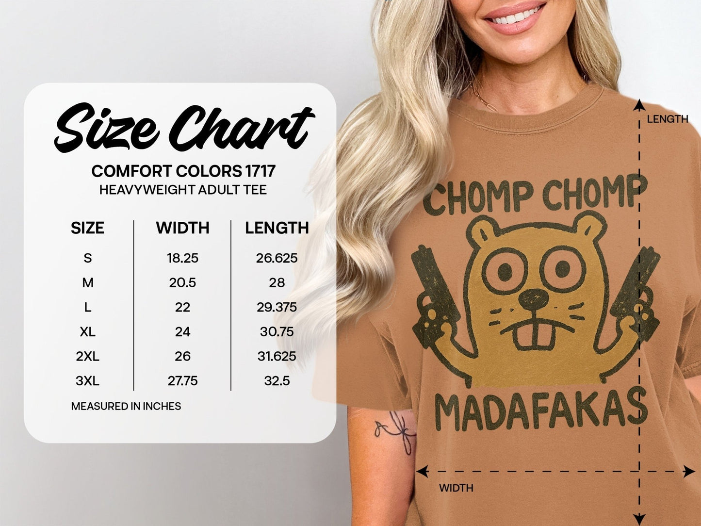 Chomp Chomp Madafakas T-Shirt, Funny Animal Tee, Beaver with Guns, Gangster T-Shirt, Graphic Tee, Novelty T-Shirt, Unique Design - IconVexa