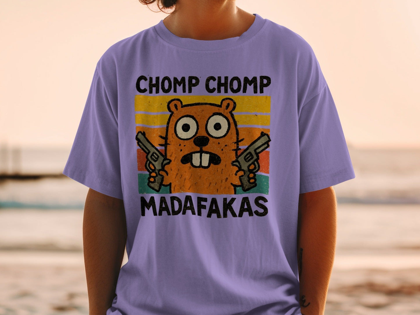 Chomp Chomp Madafakas T-Shirt, Funny Beaver Shirt, Animal Lover Gift, Retro Style Tee, Graphic Tee for Men and Women, Sarcastic T-Shirt - IconVexa