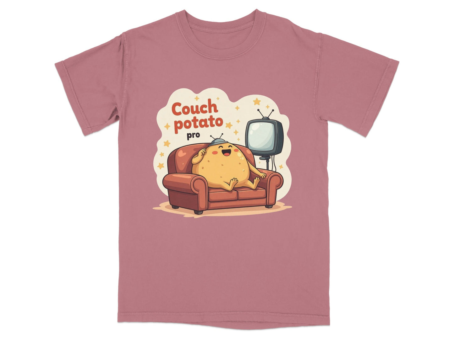 Couch Potato Pro Funny Graphic Design Novelty T-Shirt - IconVexa