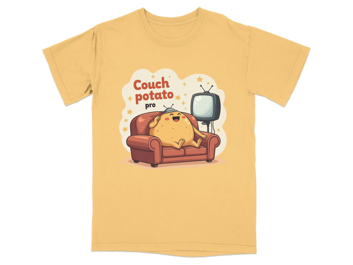 Couch Potato Pro Funny Graphic Design Novelty T-Shirt - IconVexa