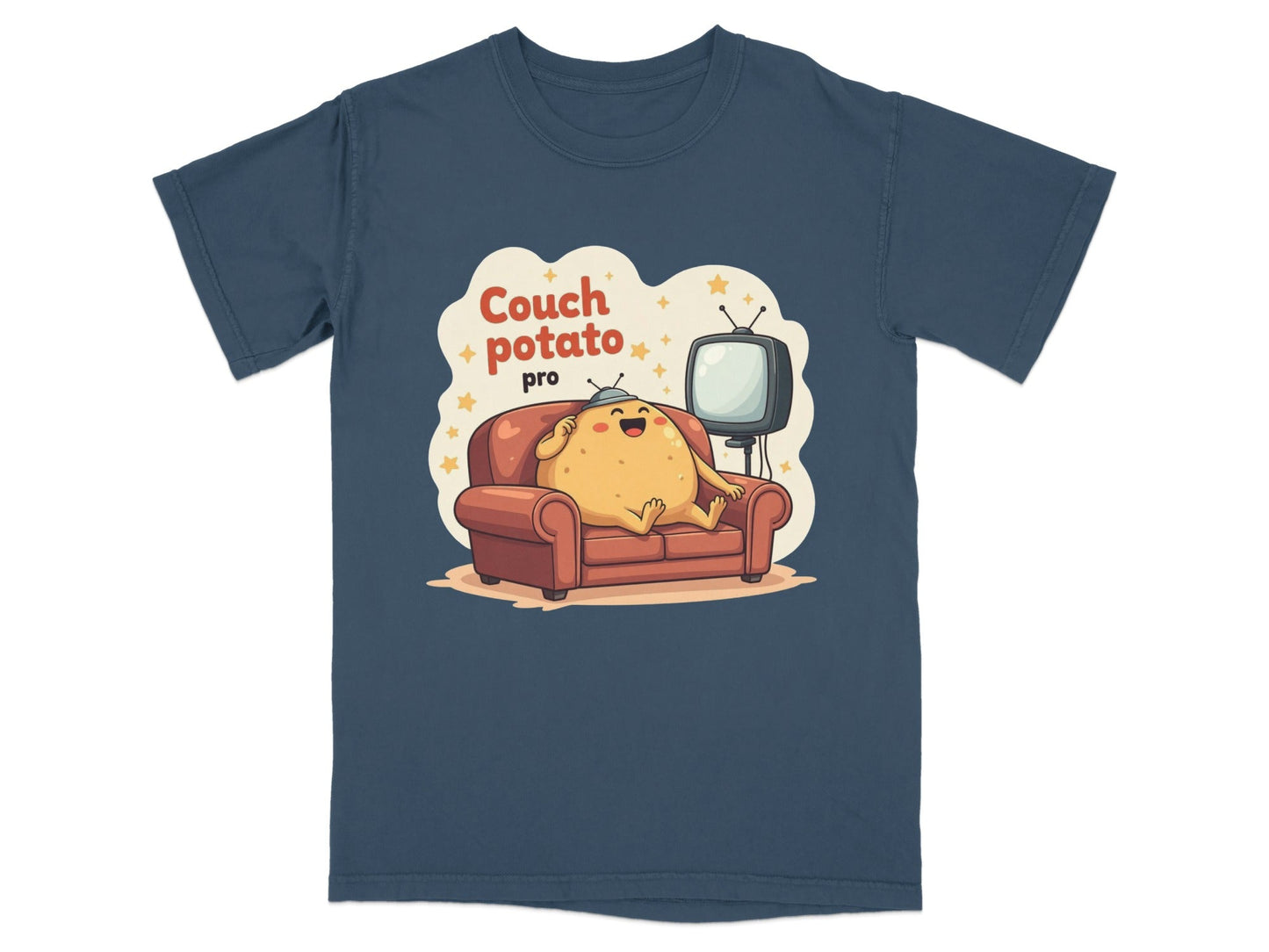 Couch Potato Pro Funny Graphic Design Novelty T-Shirt - IconVexa