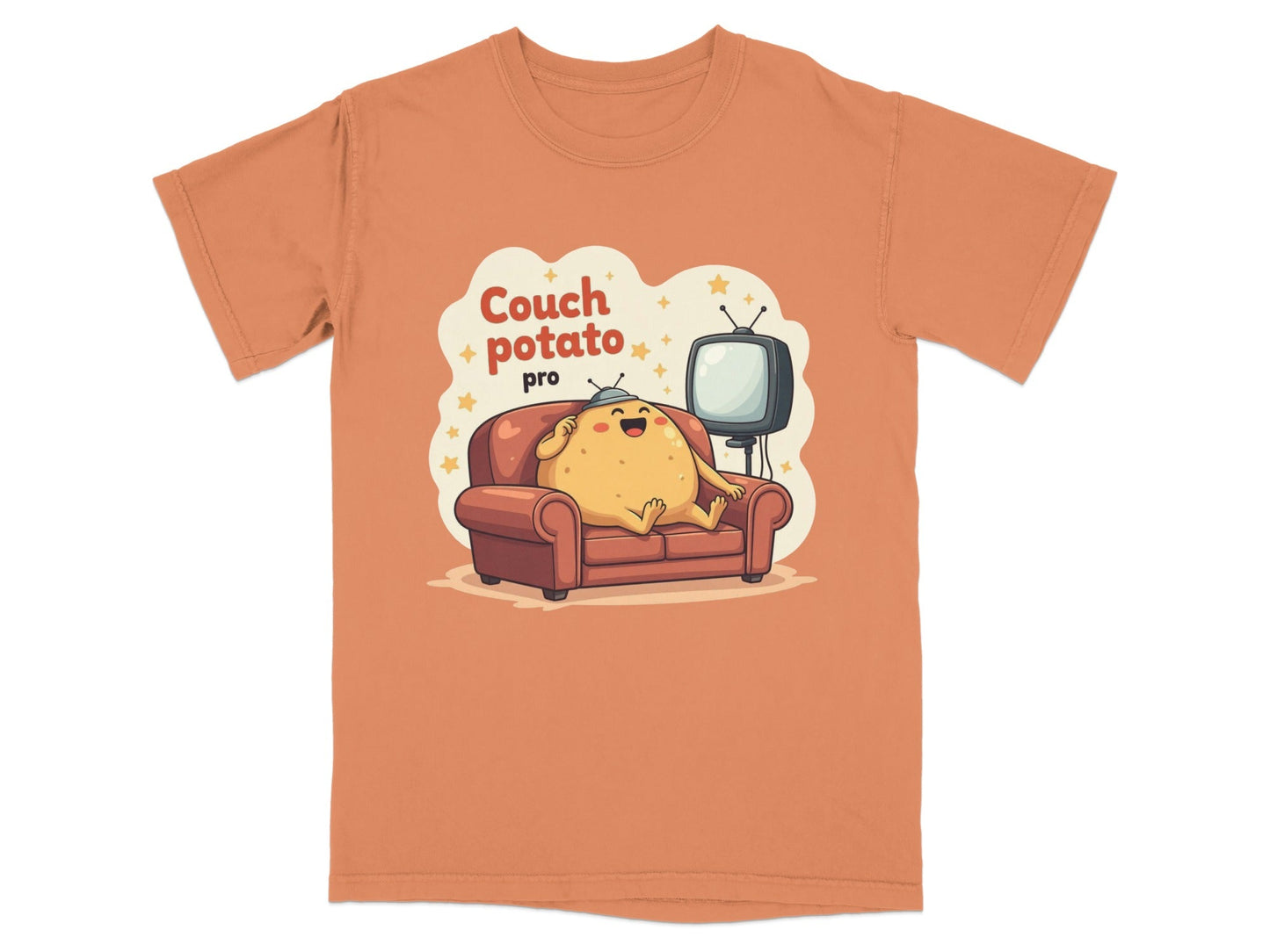 Couch Potato Pro Funny Graphic Design Novelty T-Shirt - IconVexa