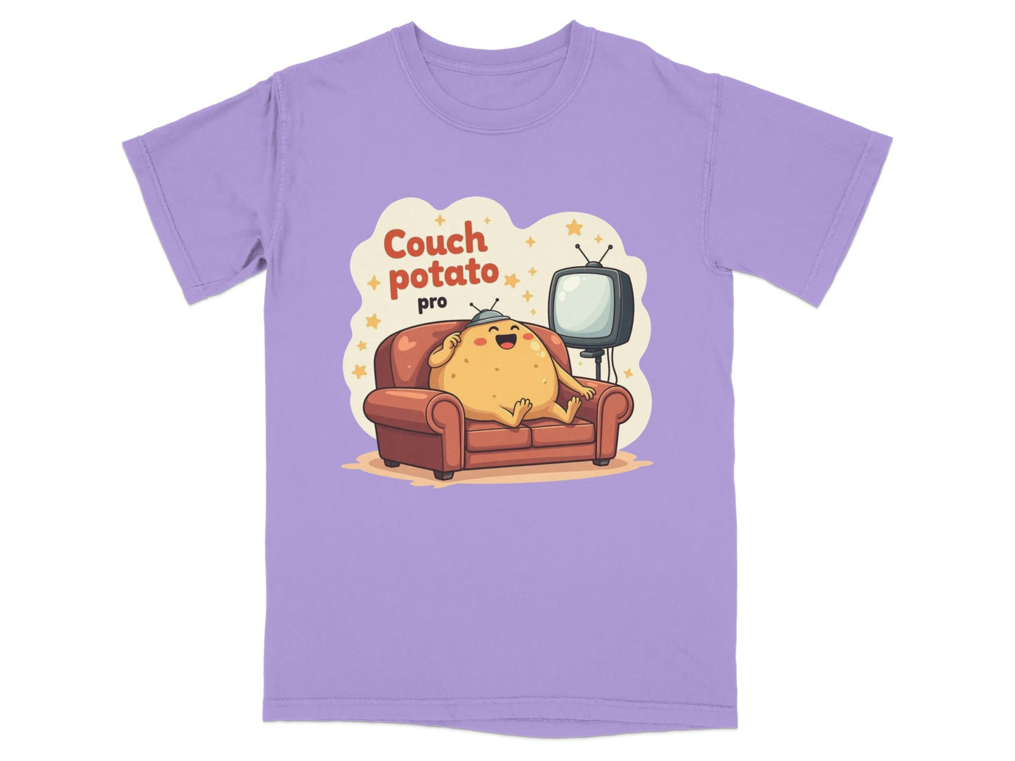Couch Potato Pro Funny Graphic Design Novelty T-Shirt - IconVexa