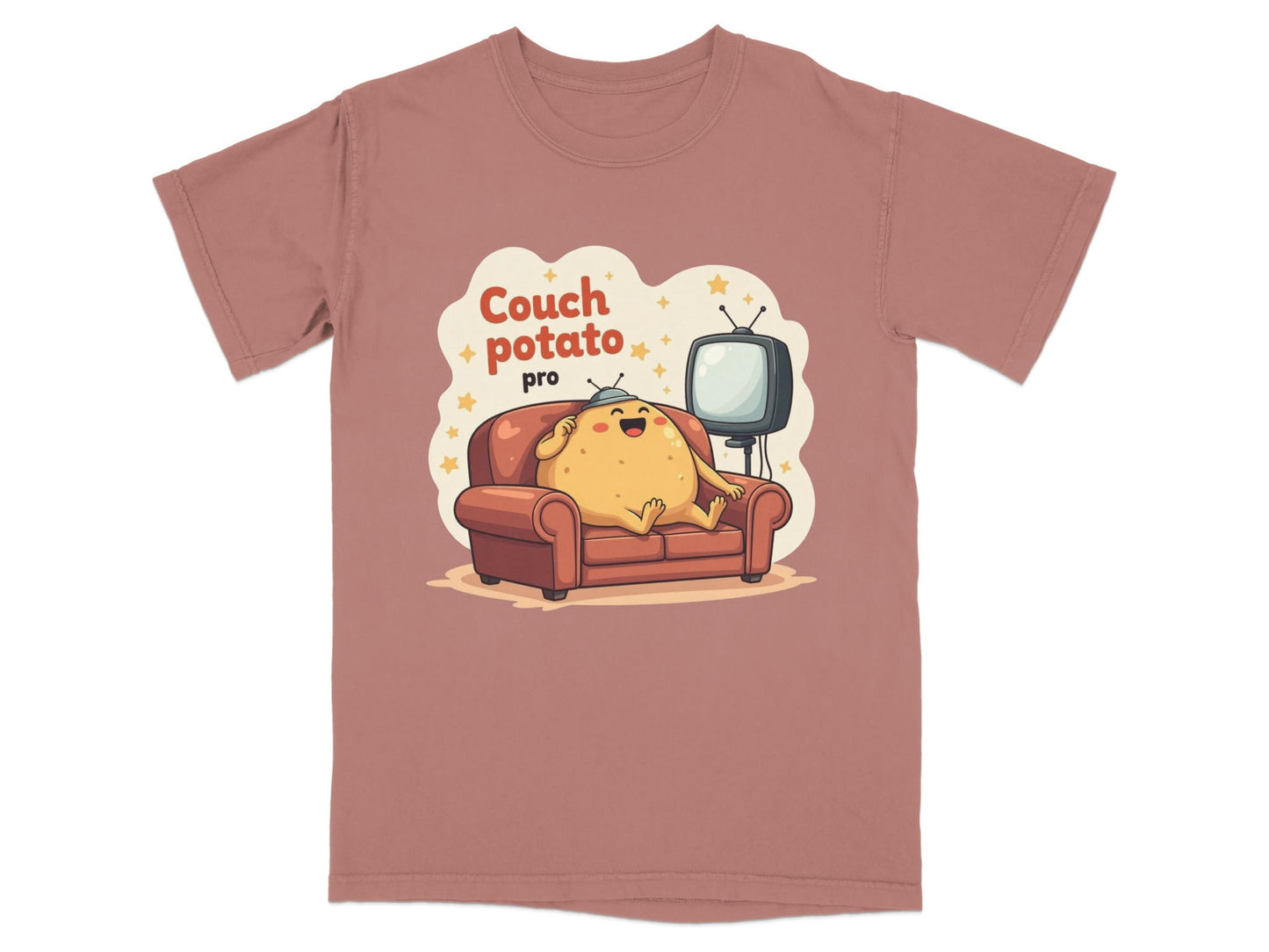 Couch Potato Pro Funny Graphic Design Novelty T-Shirt - IconVexa