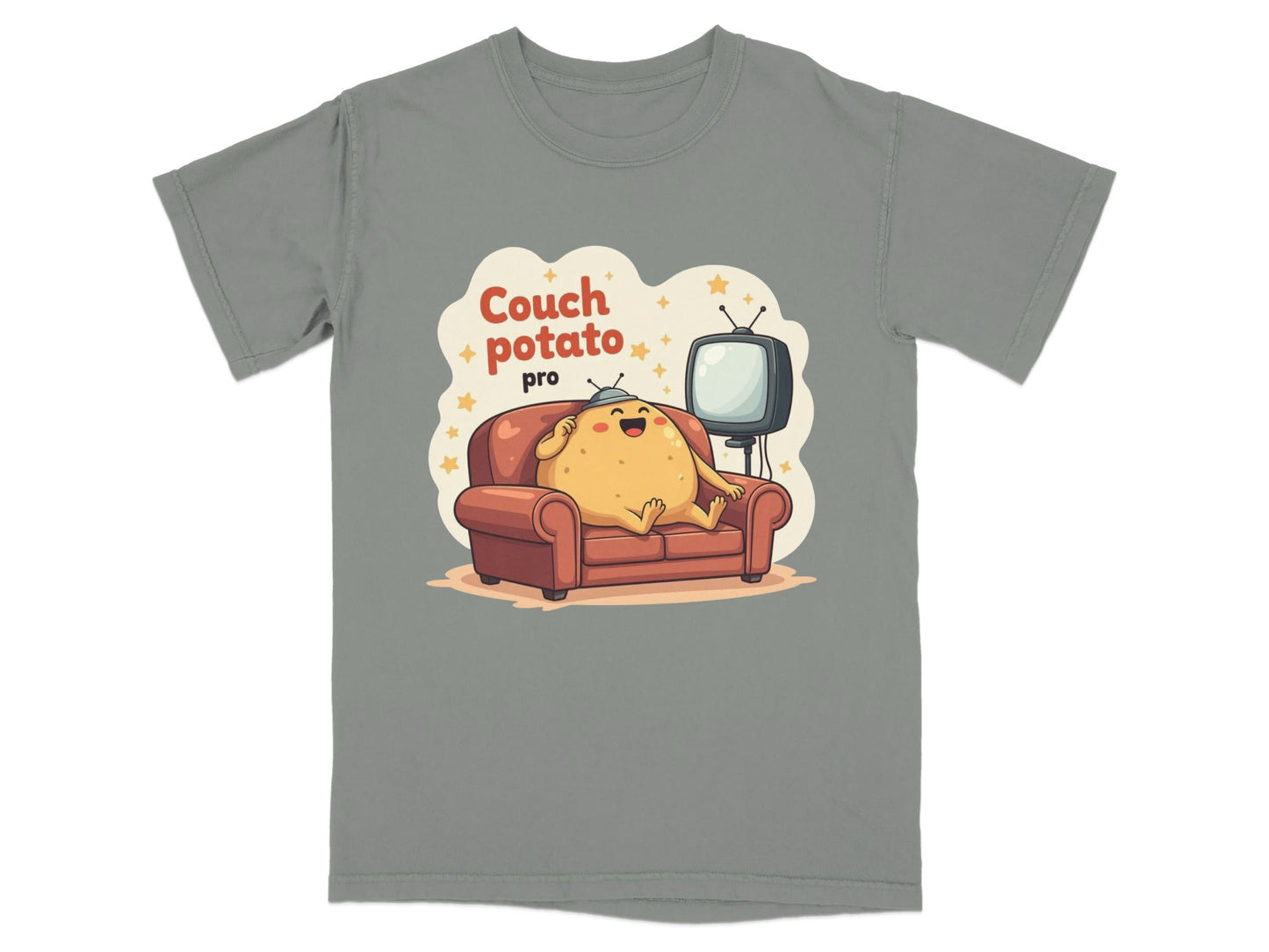 Couch Potato Pro Funny Graphic Design Novelty T-Shirt - IconVexa