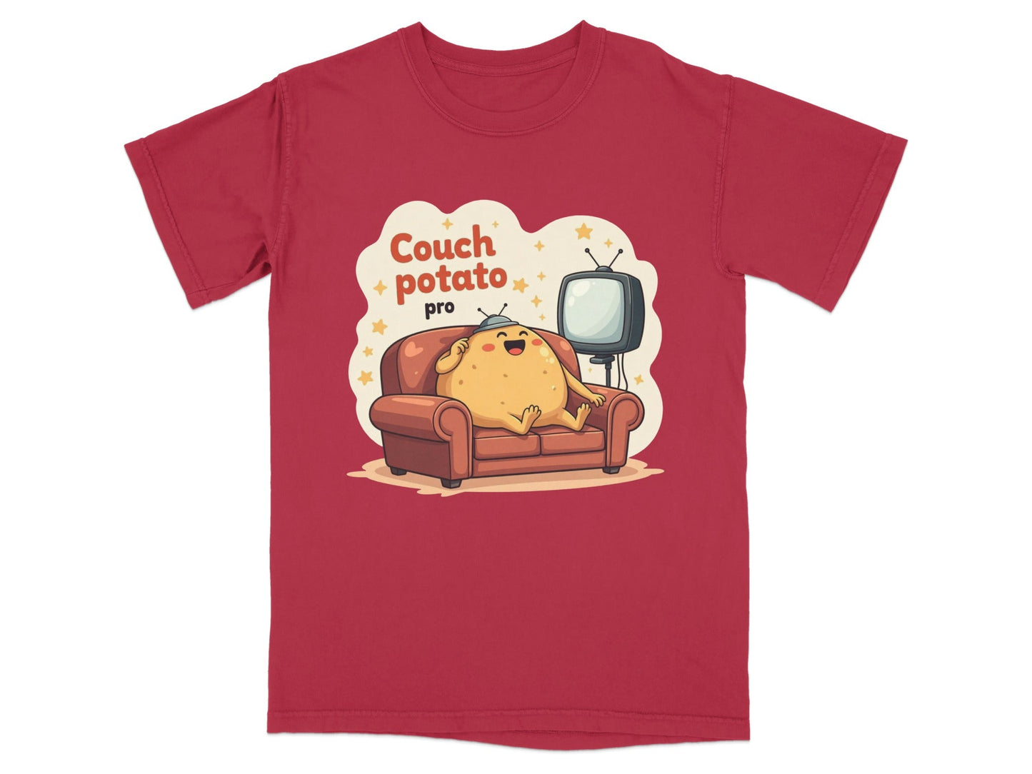 Couch Potato Pro Funny Graphic Design Novelty T-Shirt - IconVexa