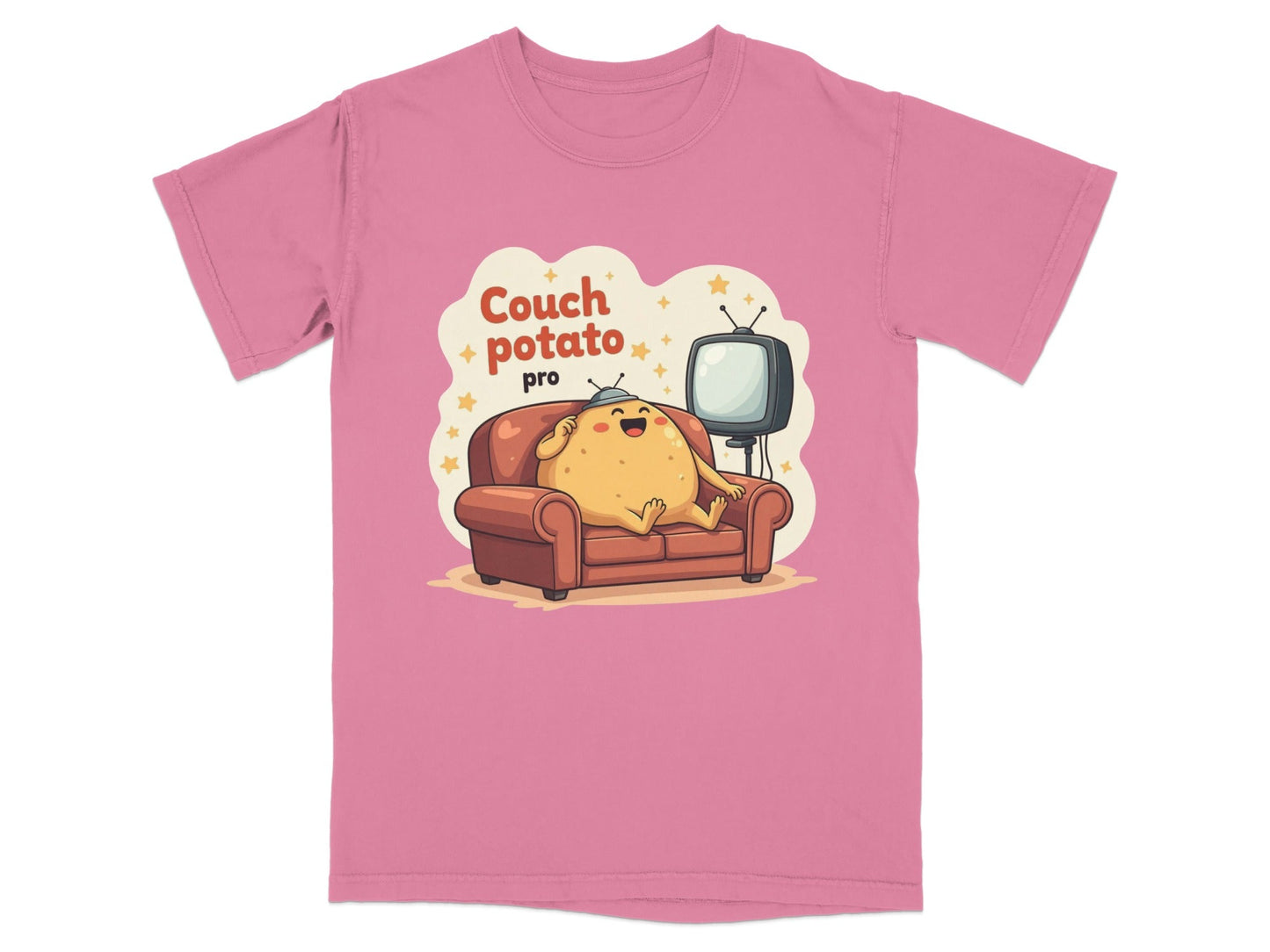 Couch Potato Pro Funny Graphic Design Novelty T-Shirt - IconVexa