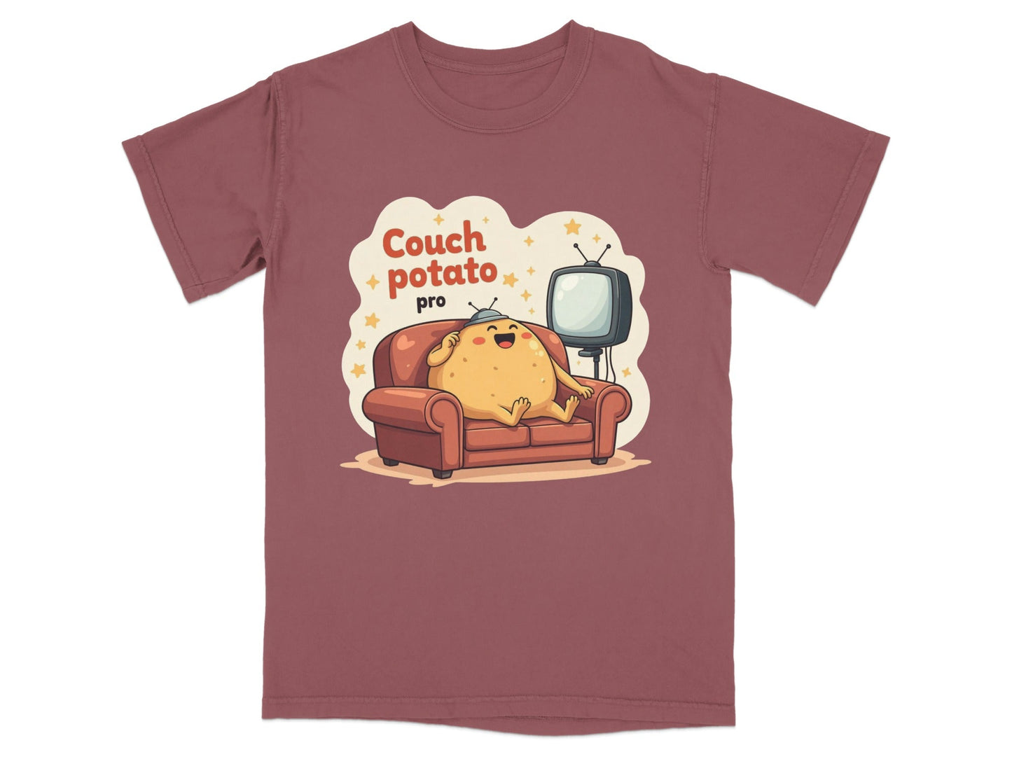 Couch Potato Pro Funny Graphic Design Novelty T-Shirt - IconVexa