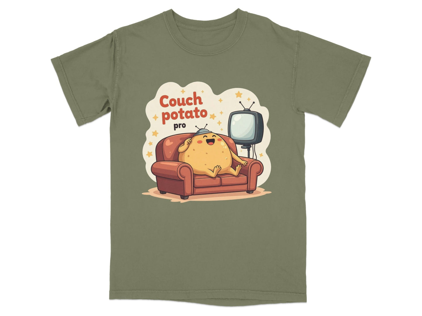 Couch Potato Pro Funny Graphic Design Novelty T-Shirt - IconVexa
