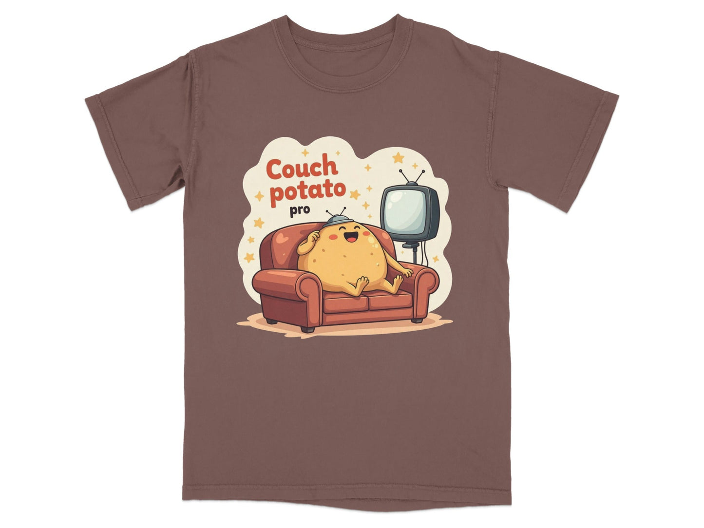Couch Potato Pro Funny Graphic Design Novelty T-Shirt - IconVexa