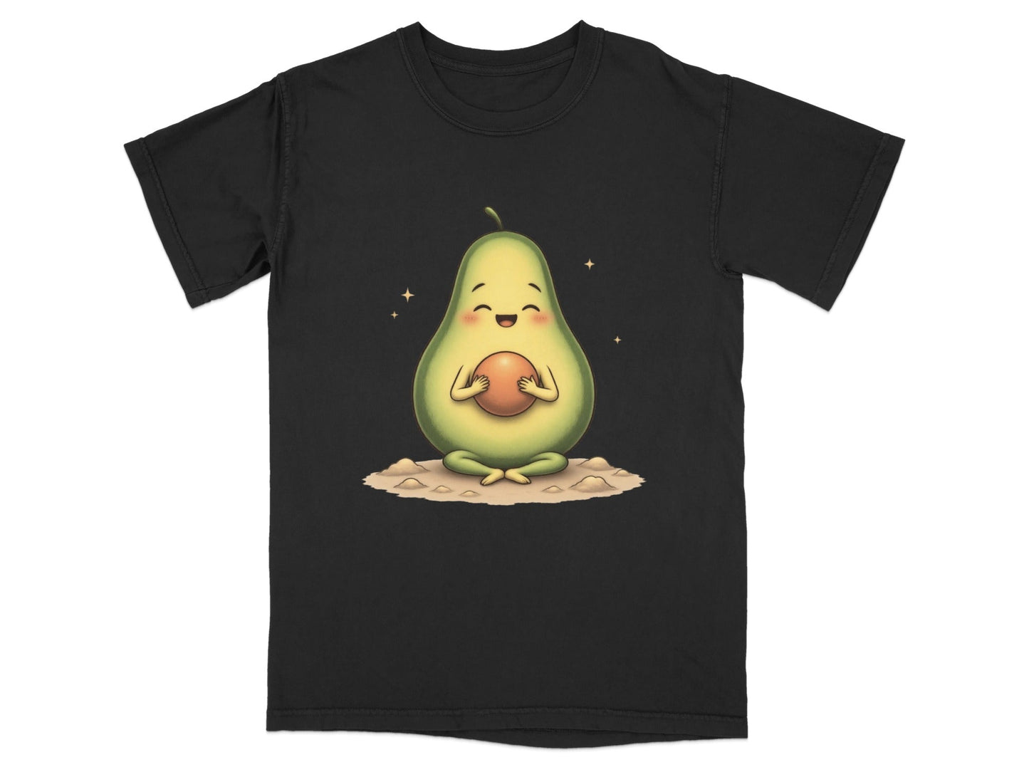 Cute Avocado Meditating Zen Style Graphic Novelty T-Shirt - IconVexa