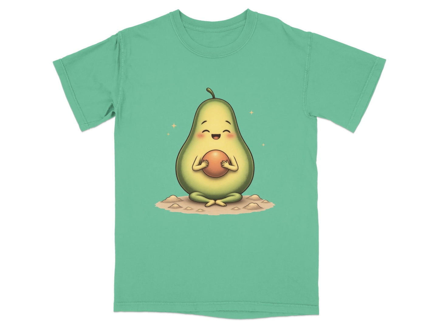 Cute Avocado Meditating Zen Style Graphic Novelty T-Shirt - IconVexa