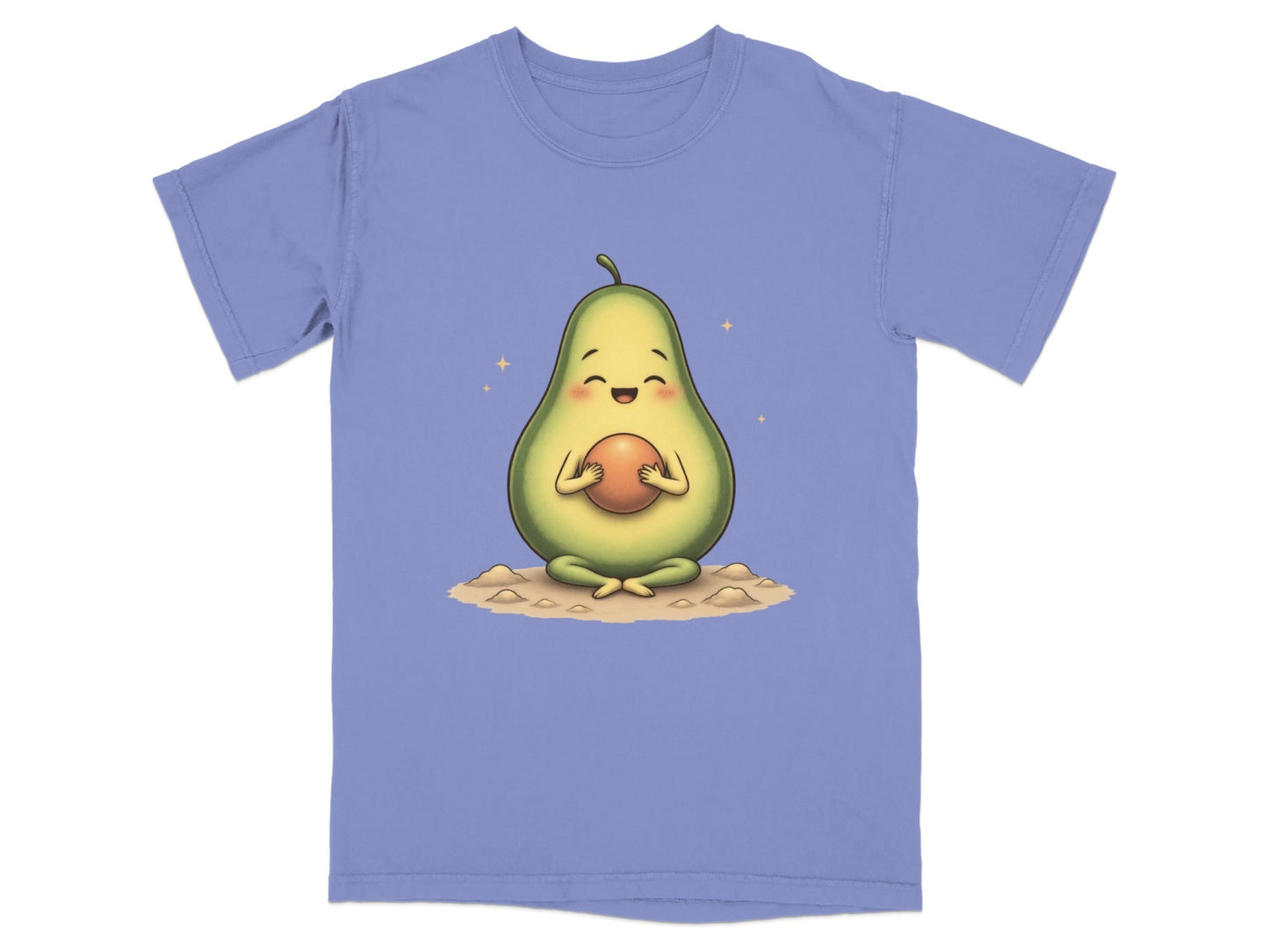 Cute Avocado Meditating Zen Style Graphic Novelty T-Shirt - IconVexa