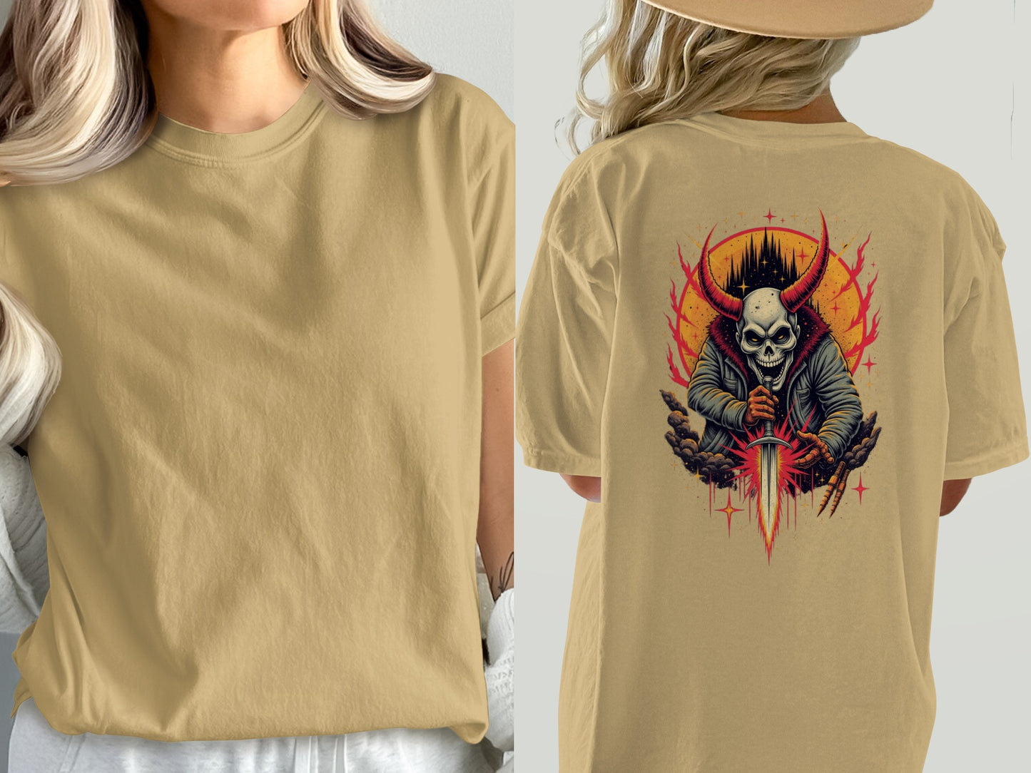Grim Reaper with Horns Graphic T-Shirt product type