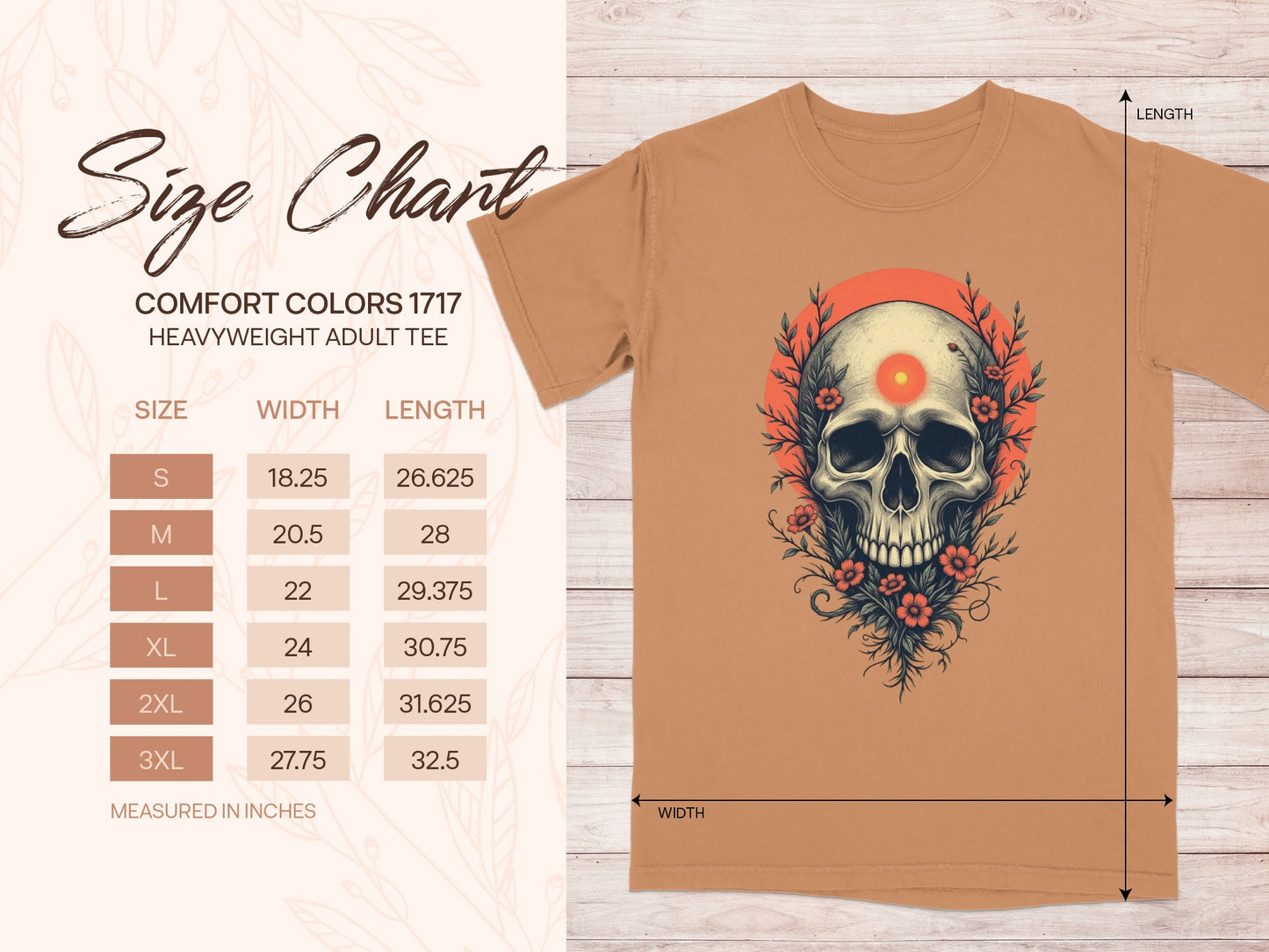 Skull with Flowers Design Graphic T-Shirt product