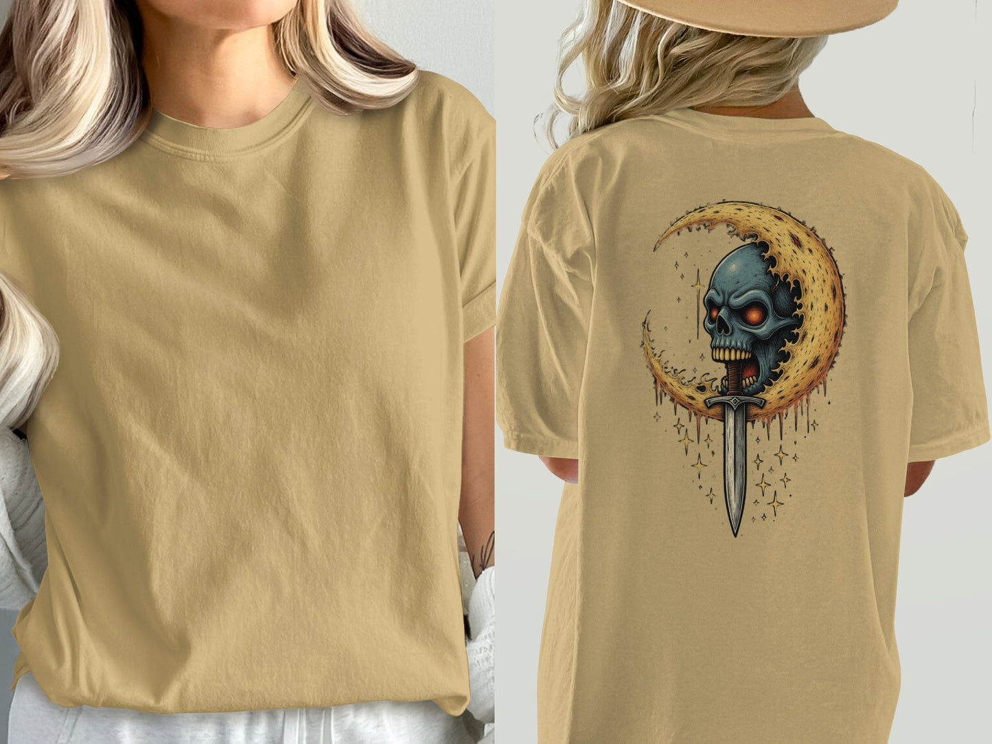 Skull Dagger Moon Graphic Printed T-shirt product type